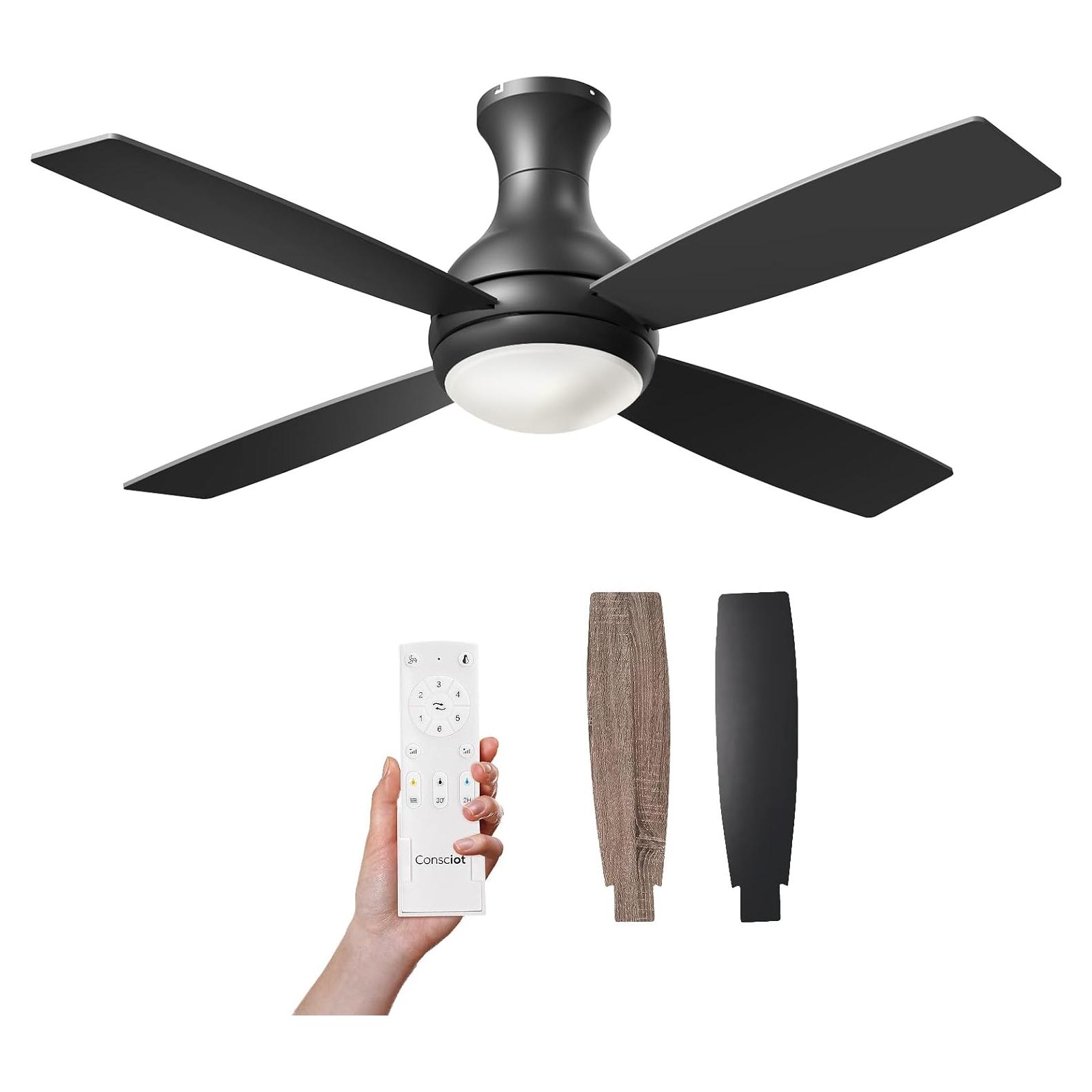 Ventilador de Techo Consciot 132 cm con Luces LED y Control Remoto