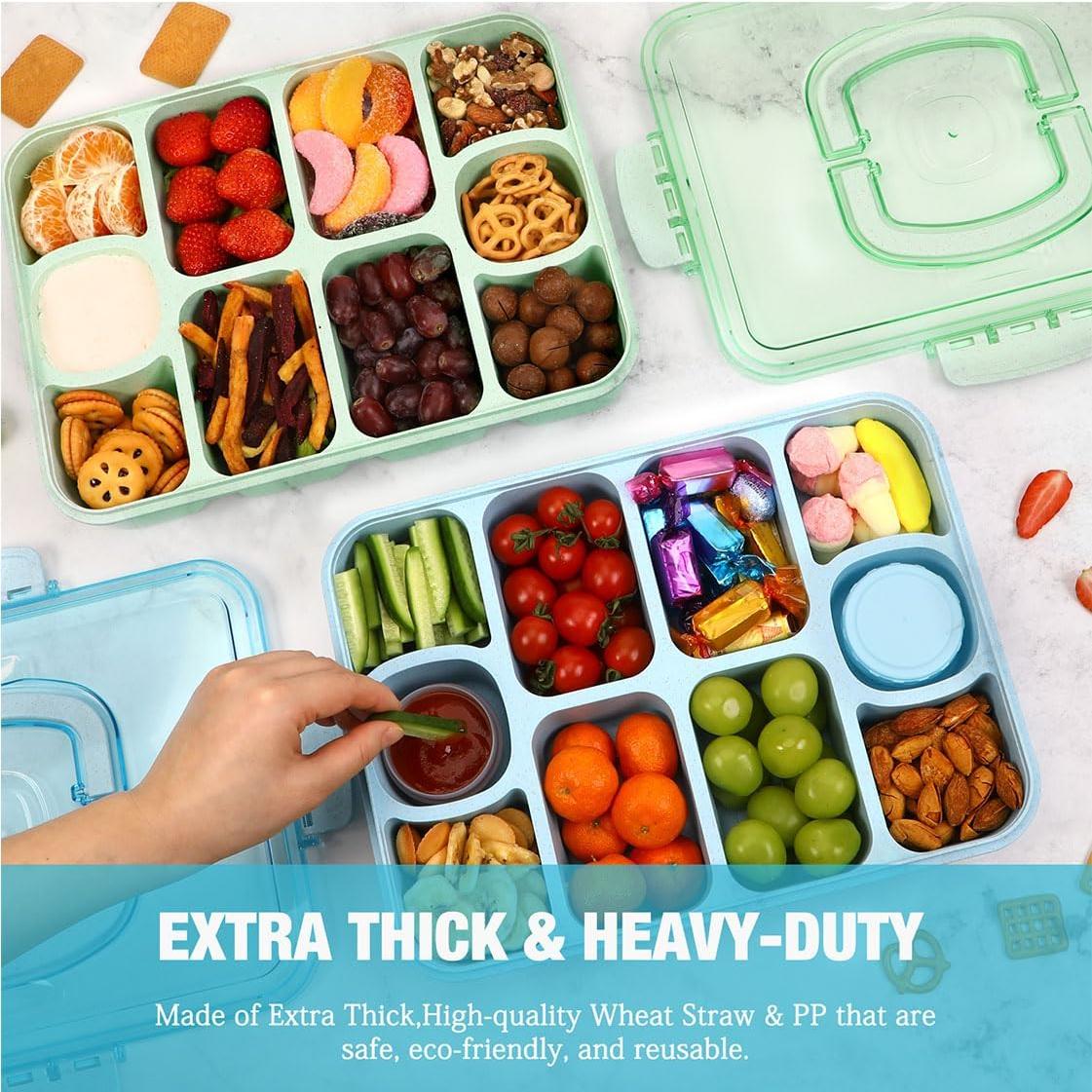 Contenedor Snackle Box Caperci Grande 10 Compartimentos Azul