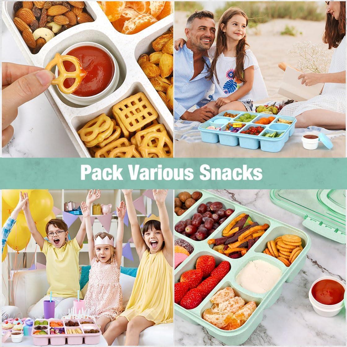 Contenedor Snackle Box Caperci Grande 10 Compartimentos Azul