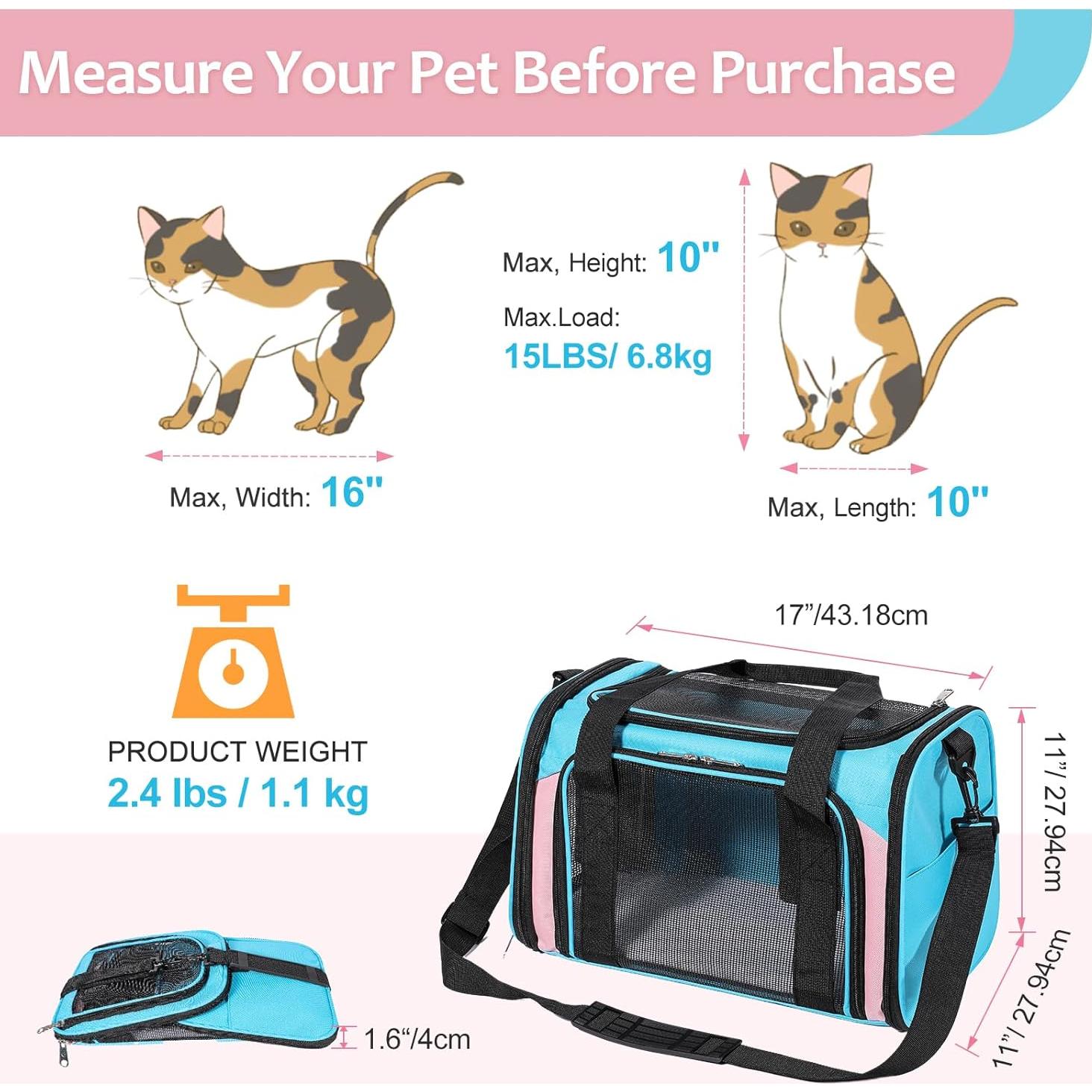 Transportadora de Mascotas Discala 43x28x28 cm Azul y Rosa