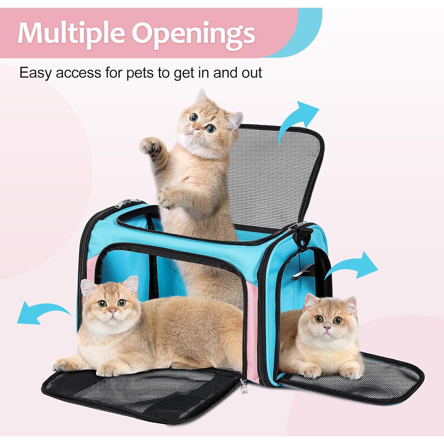 Transportadora de Mascotas Discala 43x28x28 cm Azul y Rosa