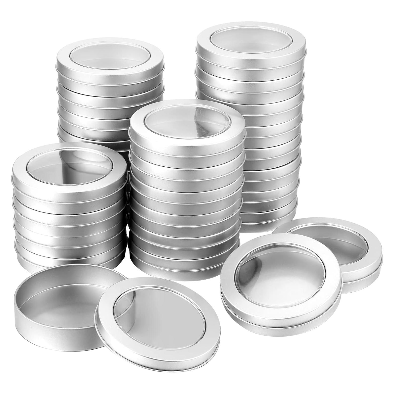 Latas de Metal Redondas 4 oz TecUnite - 24 Piezas para Especias