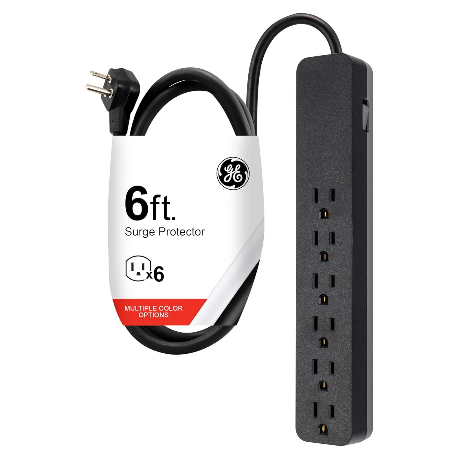 Protector contra Sobretensiones GE 6 Salidas 1080 Julios 1.83m