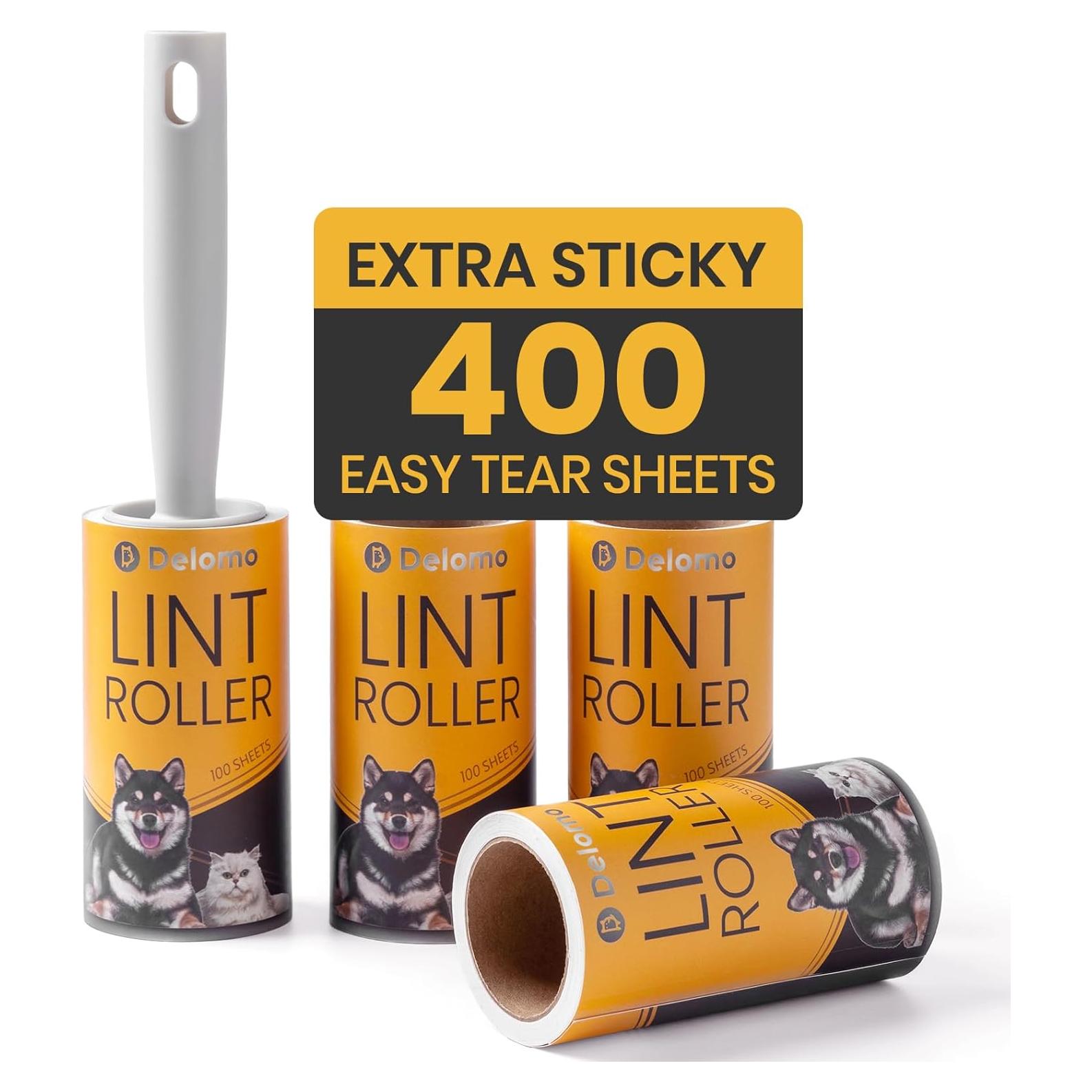 Rodillo Adhesivo DELOMO para Mascotas - 1 Rodillo + 3 Recargas