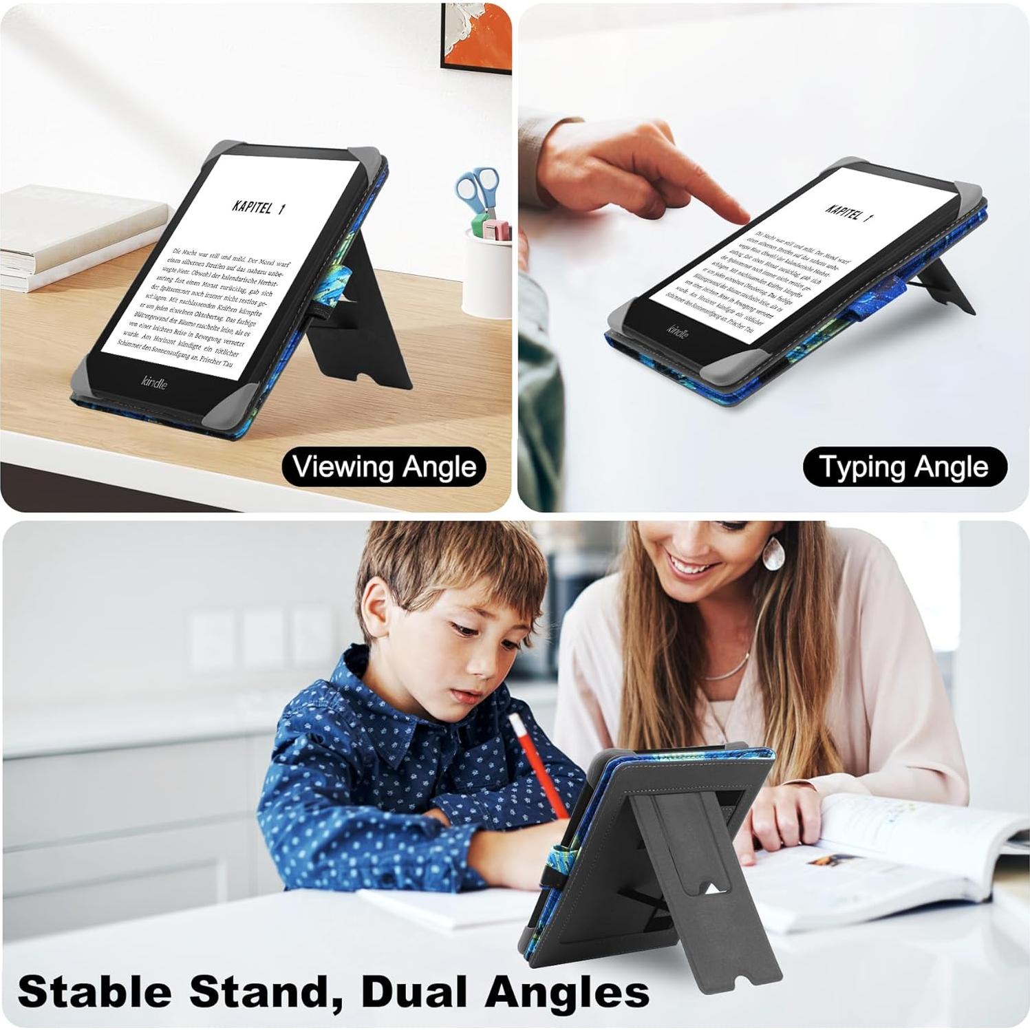 Funda Universal de Cuero SOMEI para E-Book 6-6.8'' Noche Estrellada