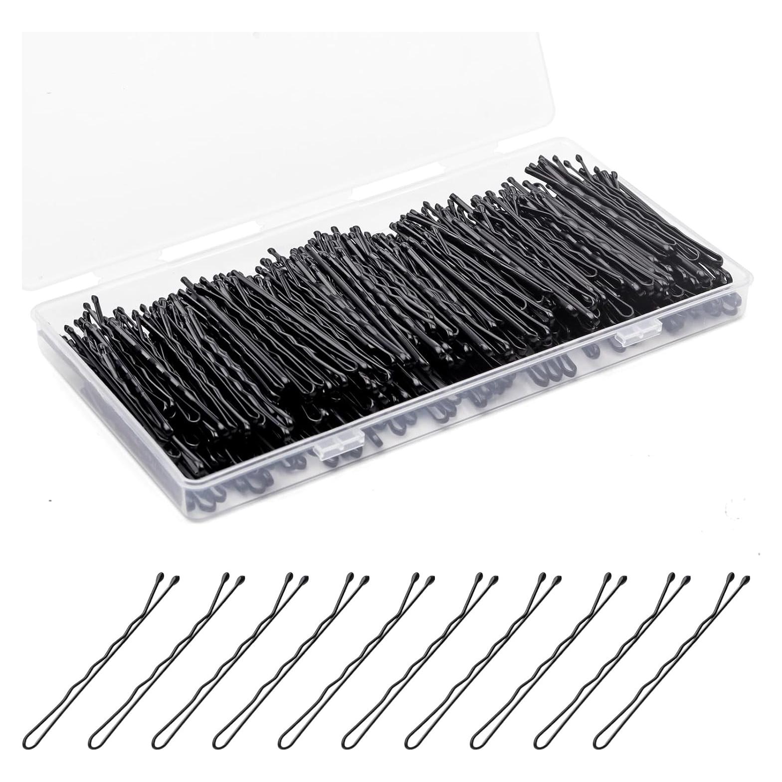Pinzas para el cabello Fosvrde 300 Pcs 5 cm negras antideslizantes