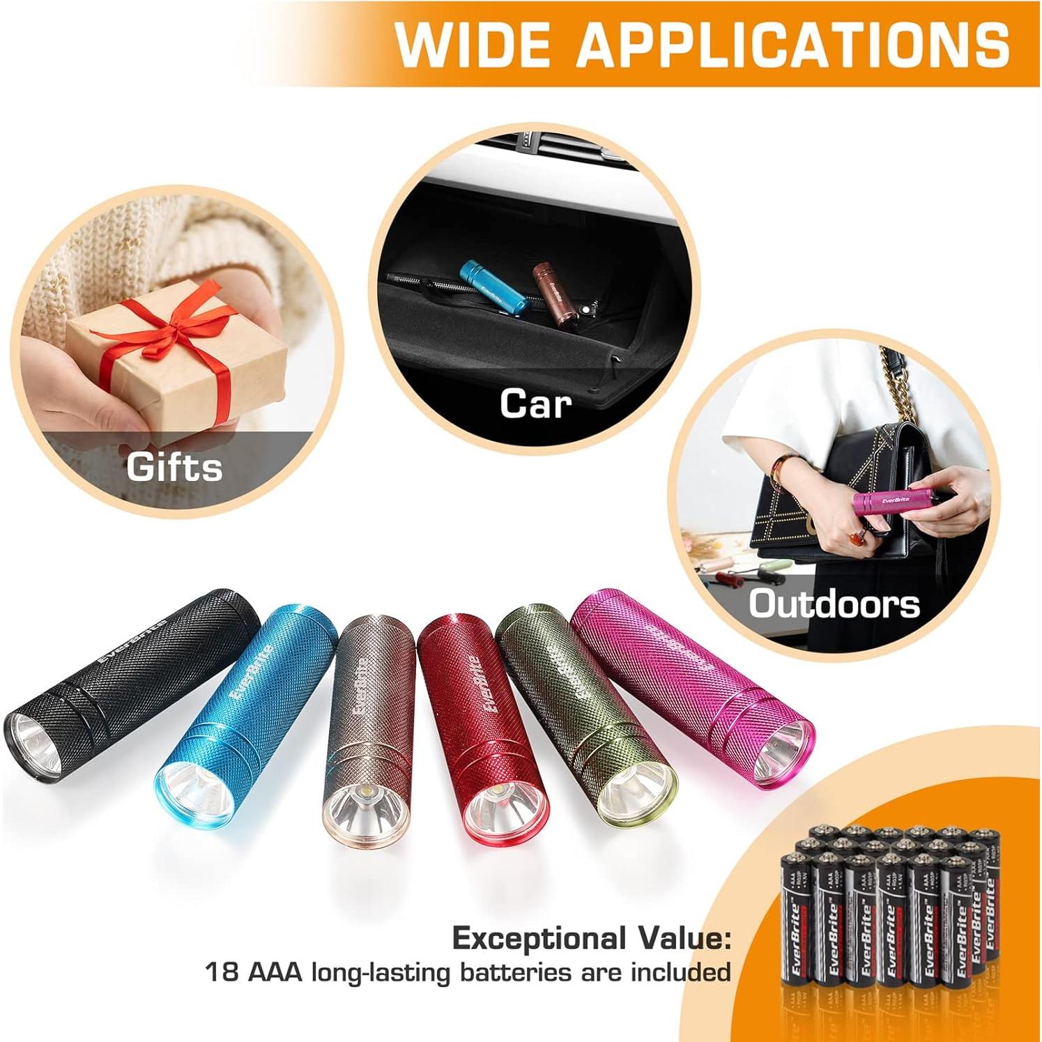 Conjunto de 6 Linternas LED Mini EverBrite de Aluminio