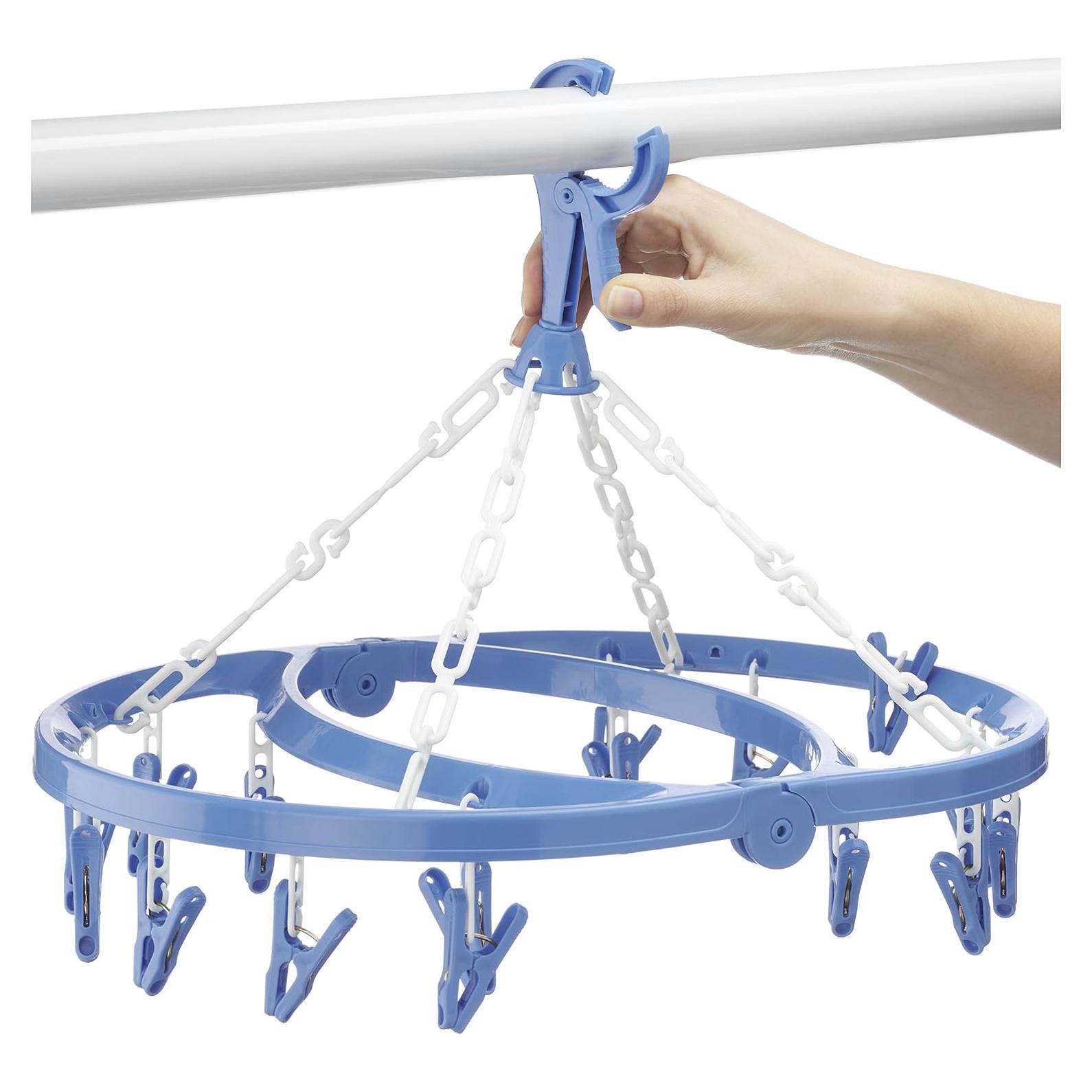 Percha Plegable Whitmor 16 Clips para Secar Ropa Azul