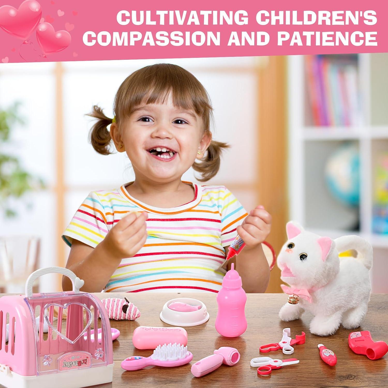 Juguete Electrónico Interactivo de Gato WorWoder Blanco 22cm