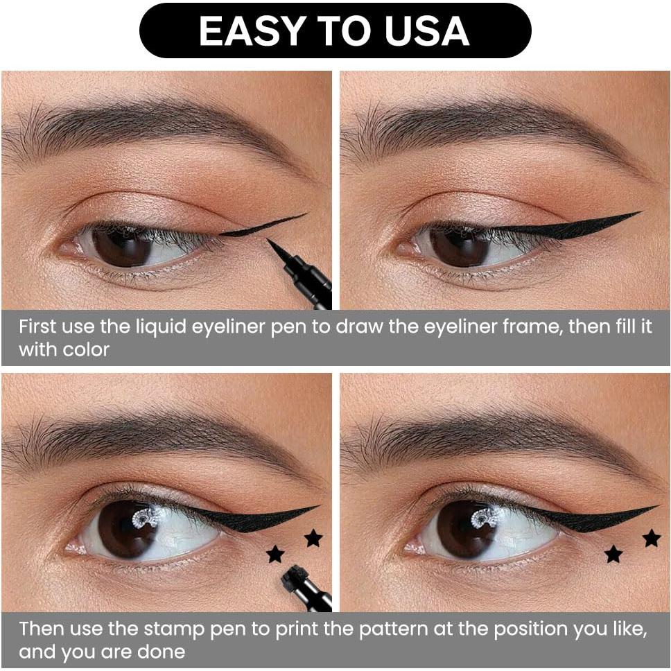 Delineador de Ojos Impermeable evpct con Estampilla de Estrellas