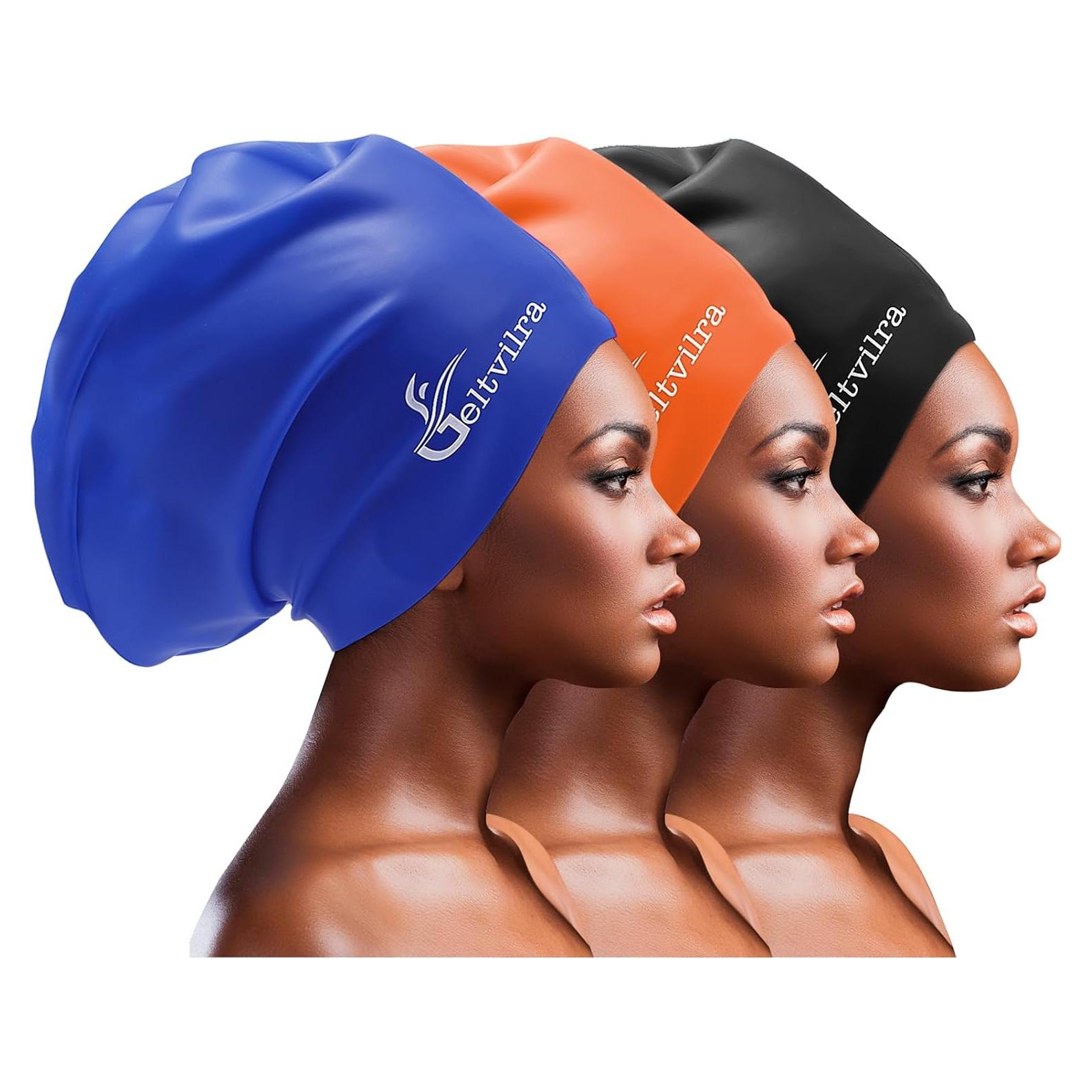 Paquete de 3 Gorras de Baño Silicona Geltvilra Extra Grande