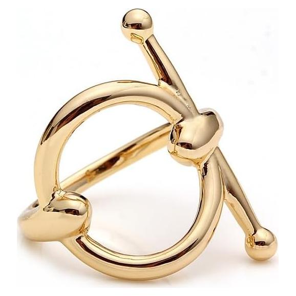 Anillo Broche de Seda Geométrico Oro Pequeño 2.59 cm Moda Mujer