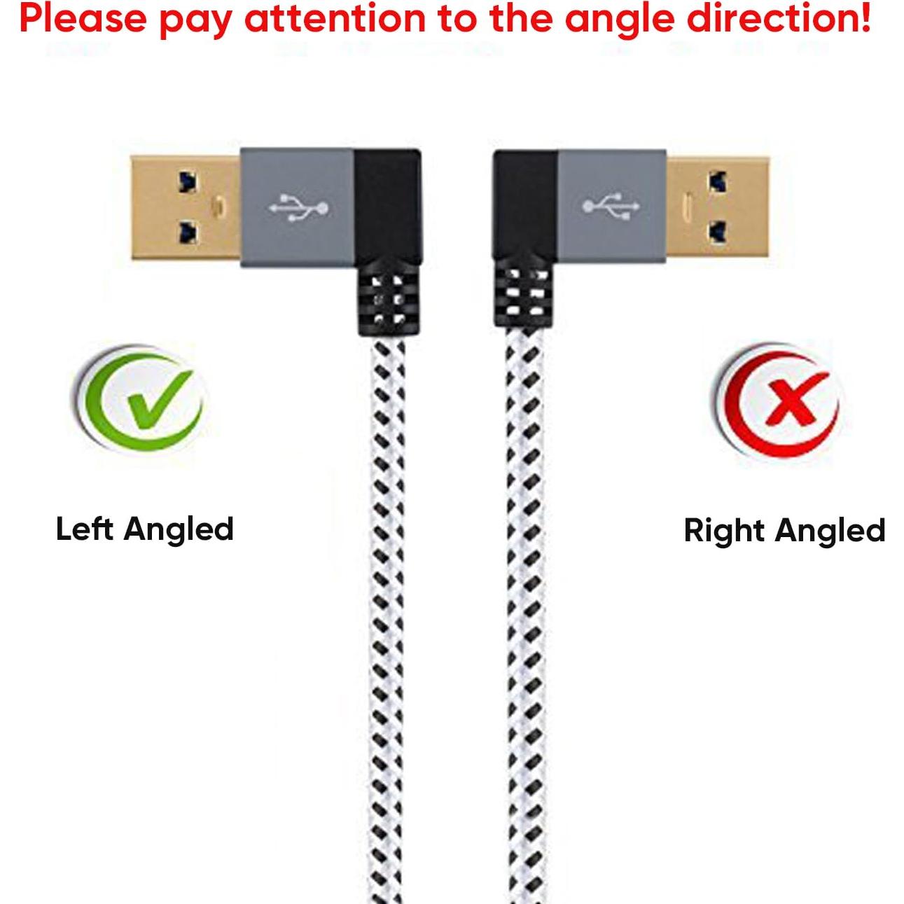 Cable de Extensión USB 3.0 Corto 0.3M CableCreation Ángulo Izquierdo