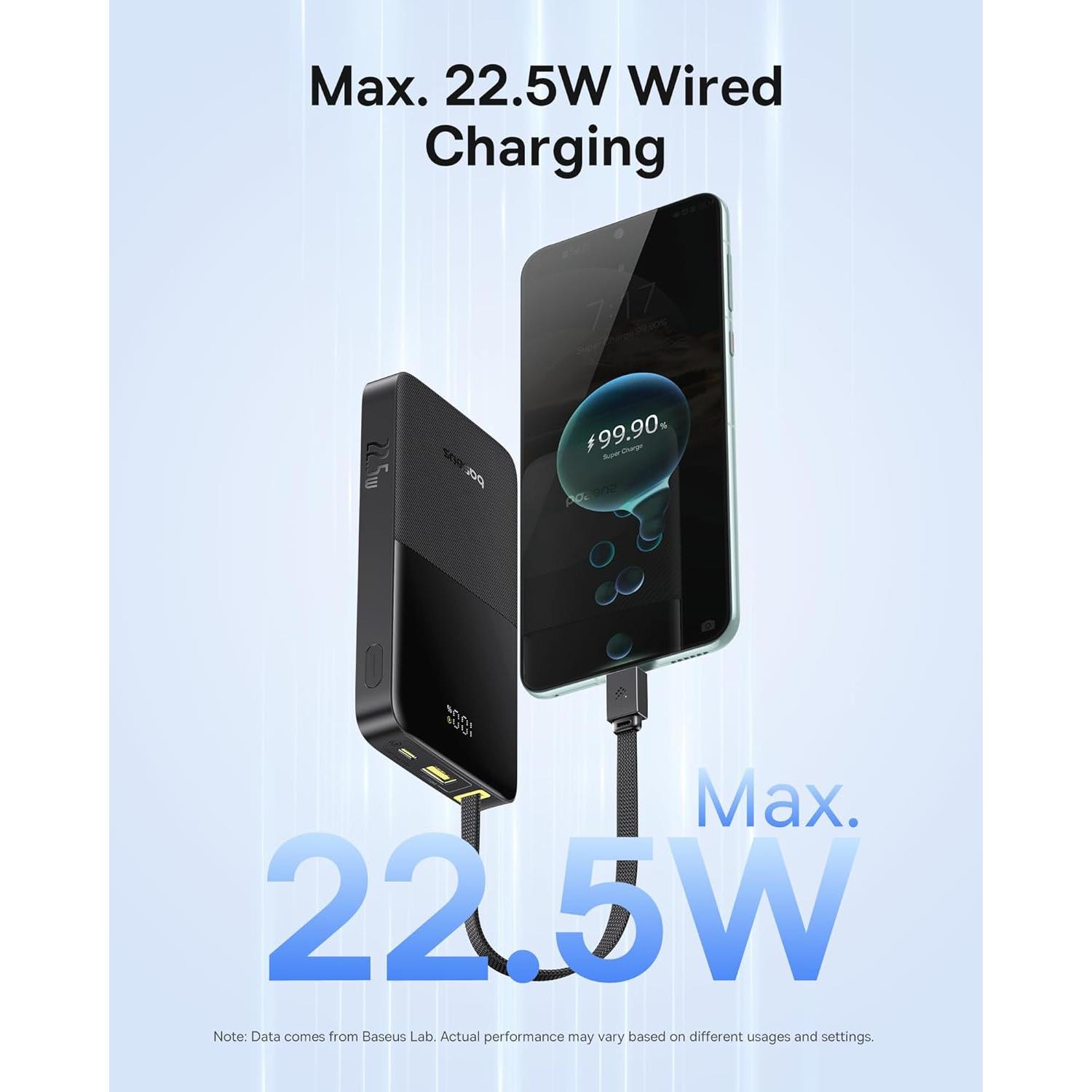 Cargador Portátil Baseus 10000mAh PD 22.5W con Cable USB-C