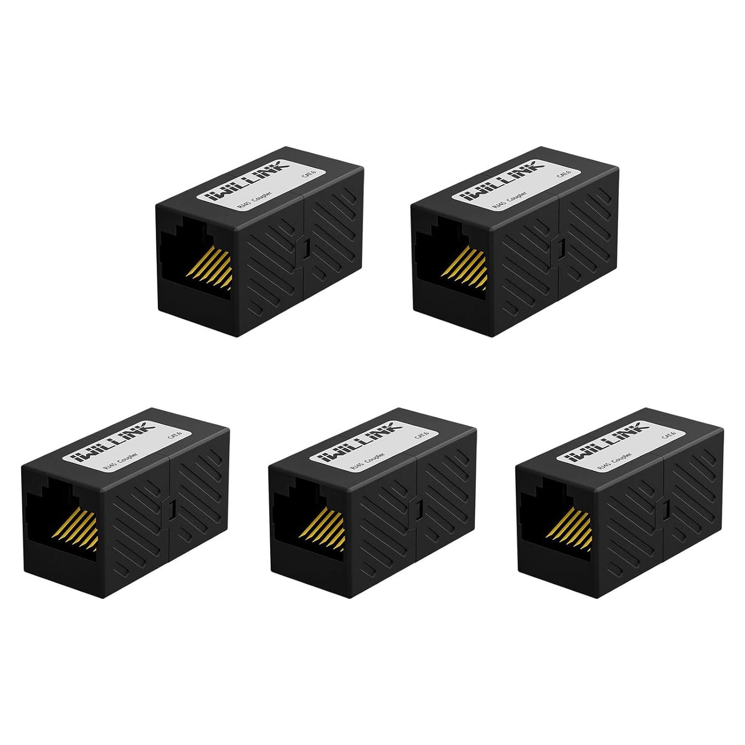 Conector Ethernet RJ45 Iwillink Hembra a Hembra Cat6 Cat5e Cat5 - Paquete de 5