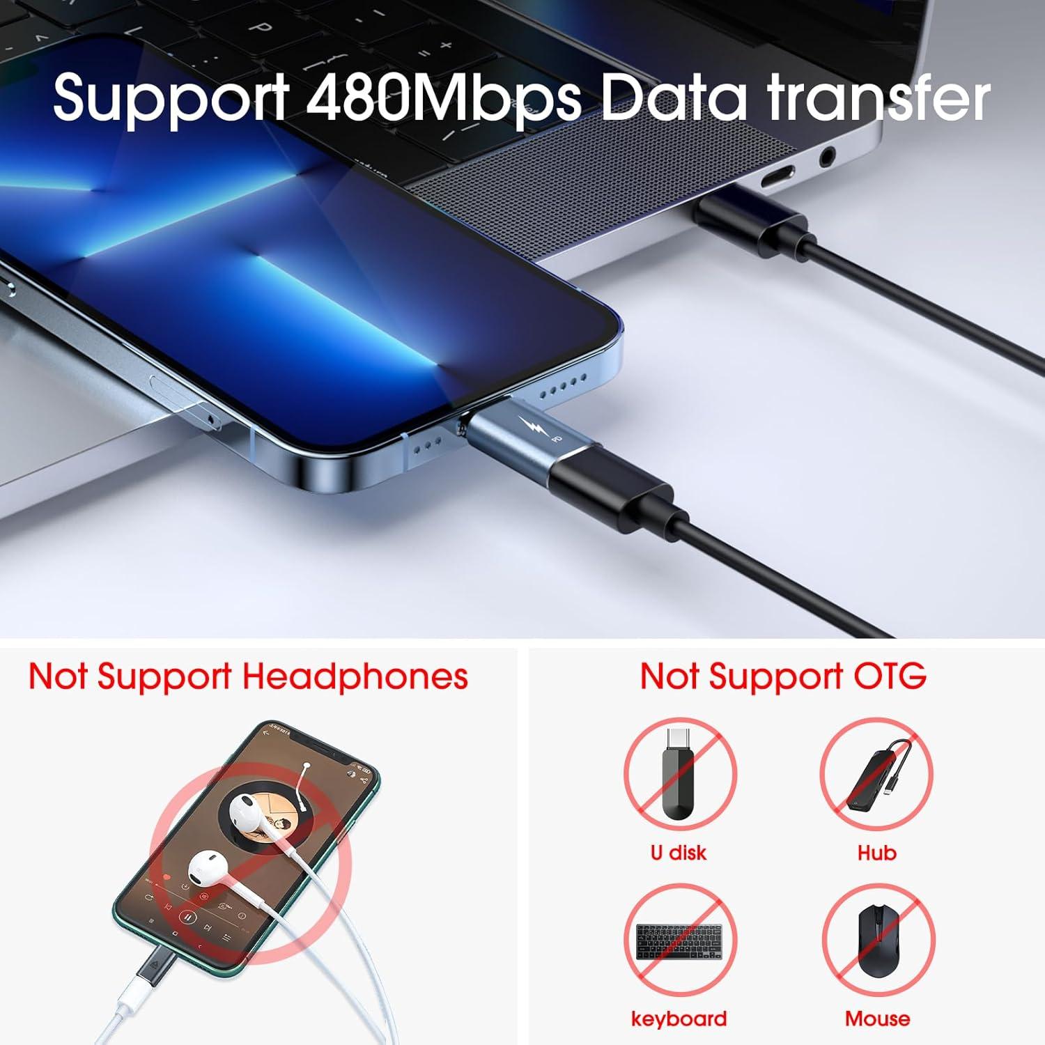 Adaptador TechMatte USB C a Lightning 2 Paquete Carga Rápida 27W