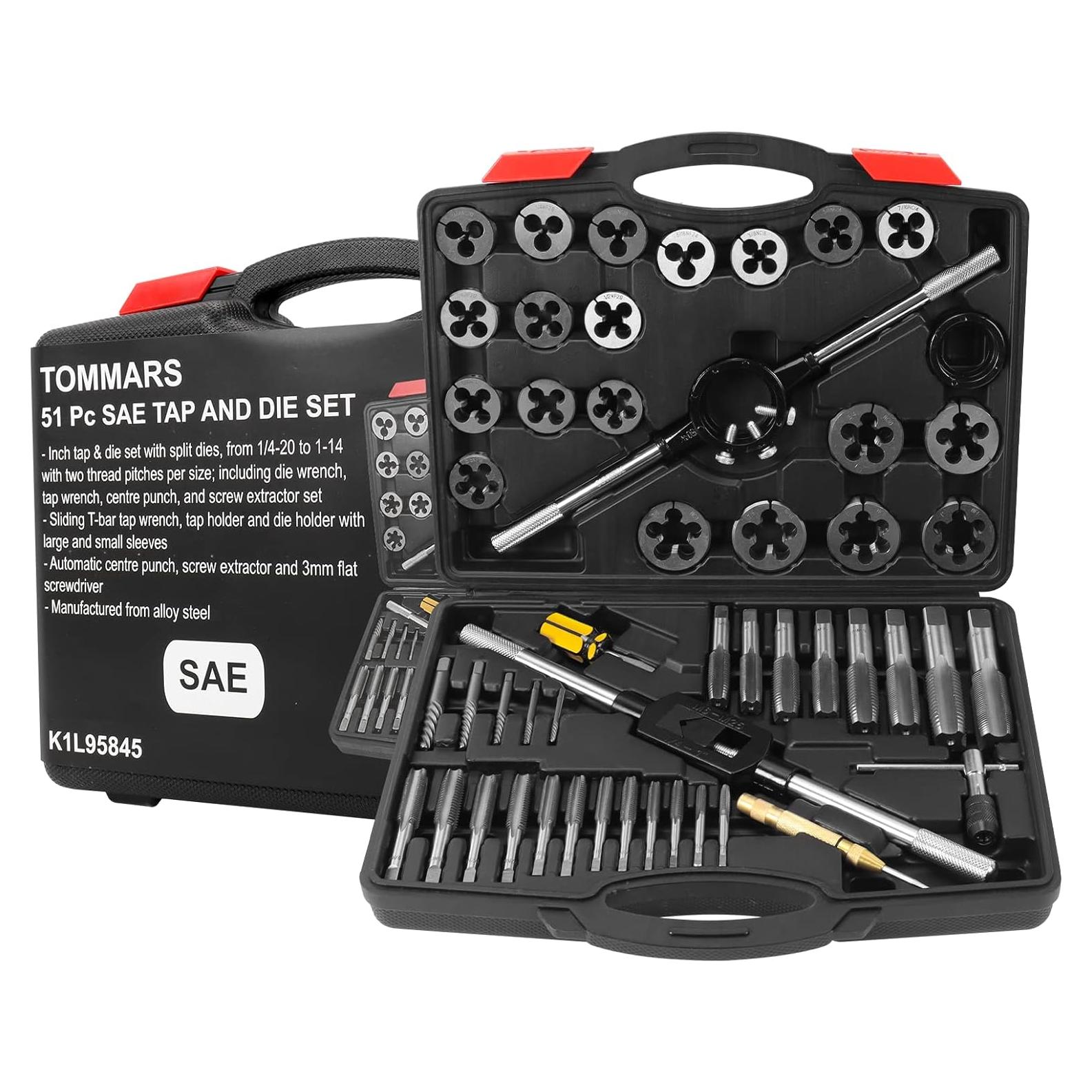 Juego de Machos y Matrices TOMMARS 51 Piezas 1/4-20 a 1-14