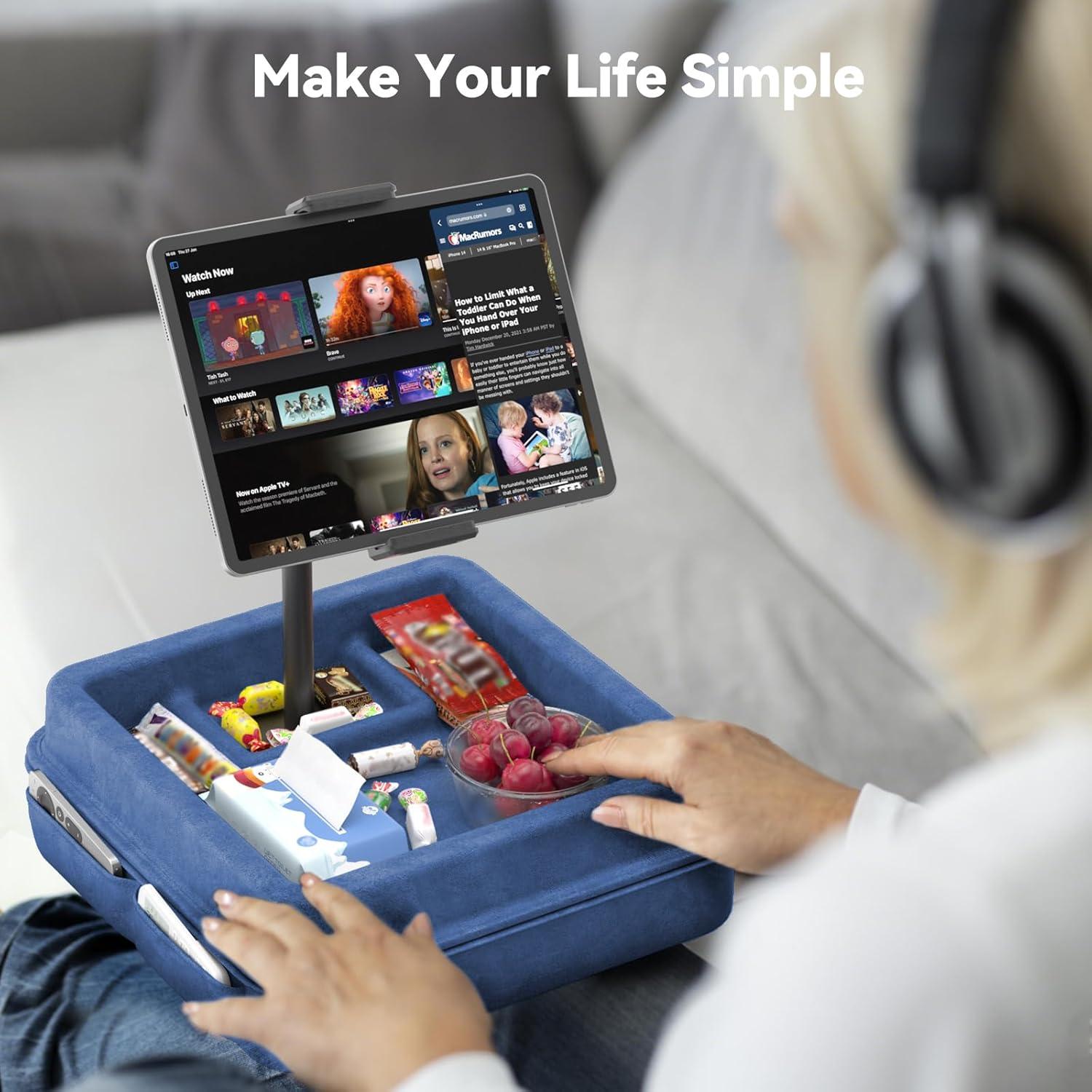 Soporte de Almohada para Tableta KDD Ajustable 360° Azul