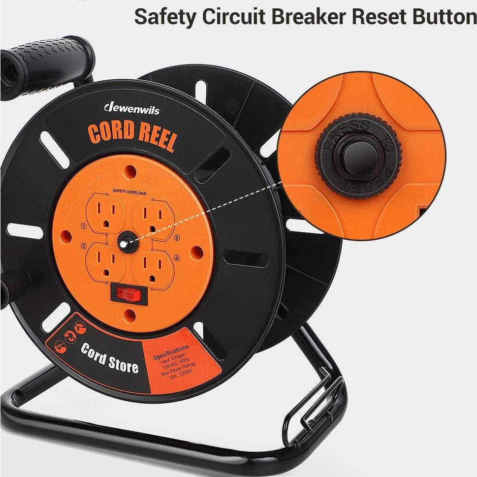 Carrete de Almacenamiento de Cable DEWENWILS 10A 100 Pies