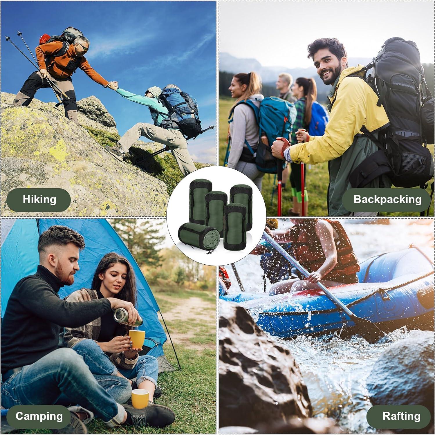 5 Sacos de Compresión GliCraft 20L Impermeables Verde Militar