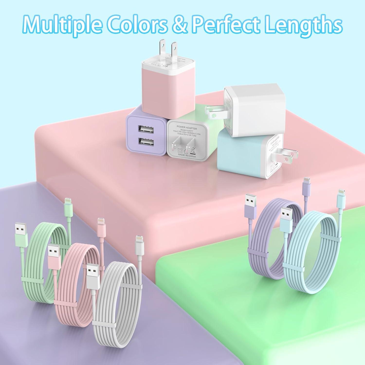 Cargador de Pared USB iGENJUN 5Pack con Cable Lightning 1.8m