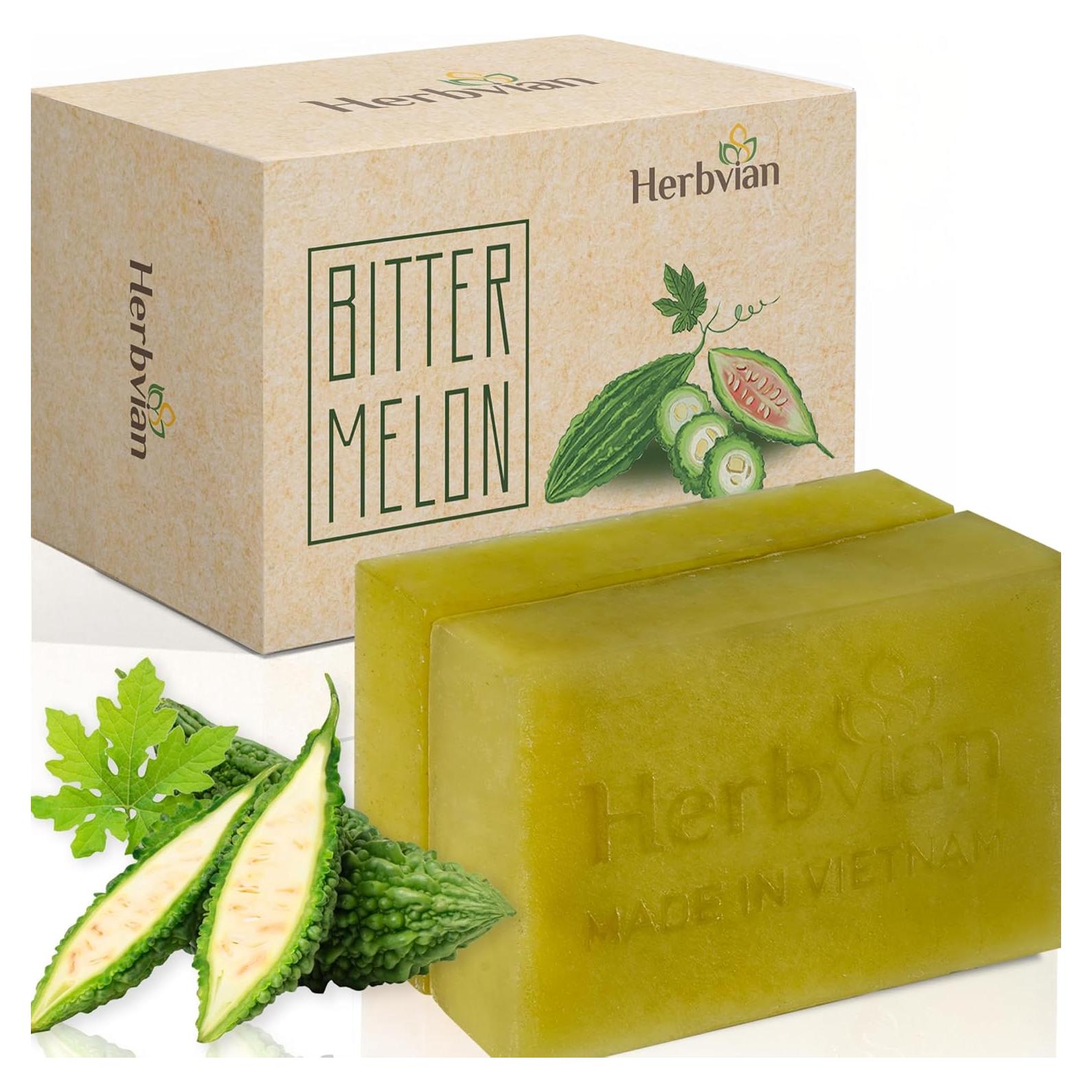 Jabón Antibacteriano Herbal 2 PCS Melón Amargo Moringa 200g