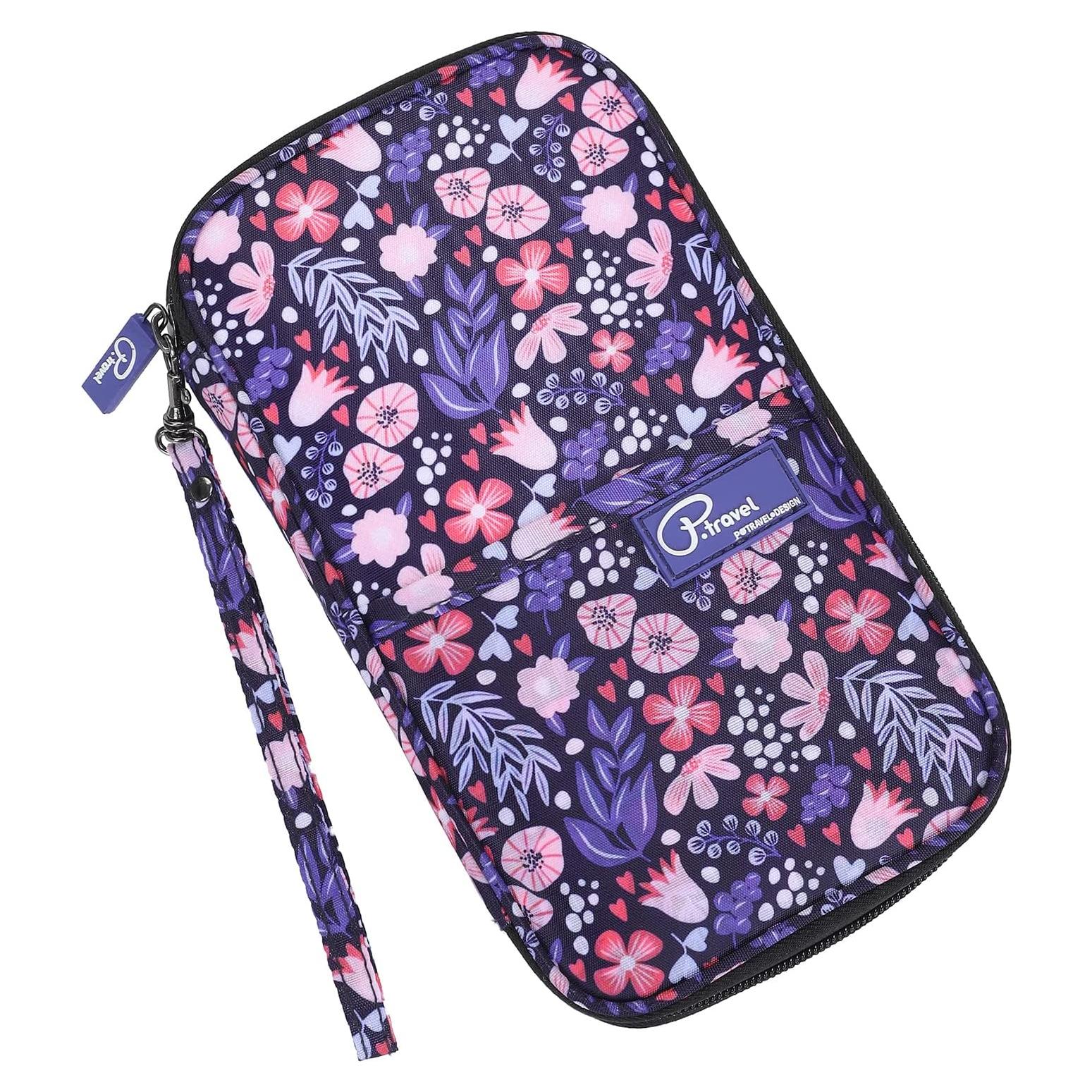 Billetera de Pasaporte Familiar RFID Rosa Impermeable 12.7x17.8cm