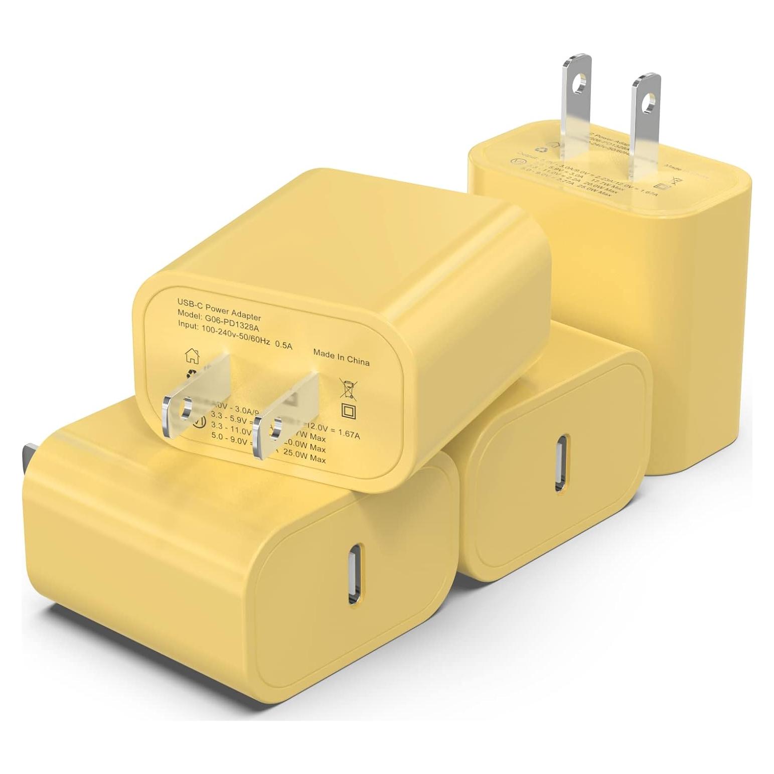 Cargador Rápido USB C 20W iGENJUN 4 Pack Adaptador Pared