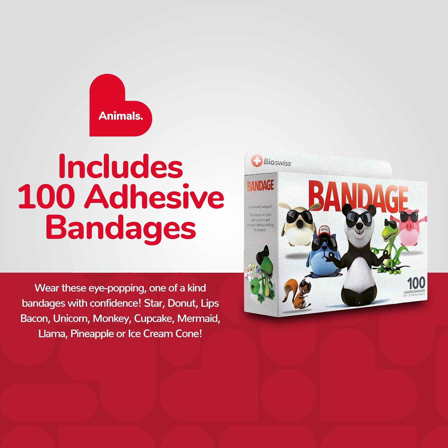 BioSwiss Vendajes Autoadhesivos Animales Asortidos 100 Unidades