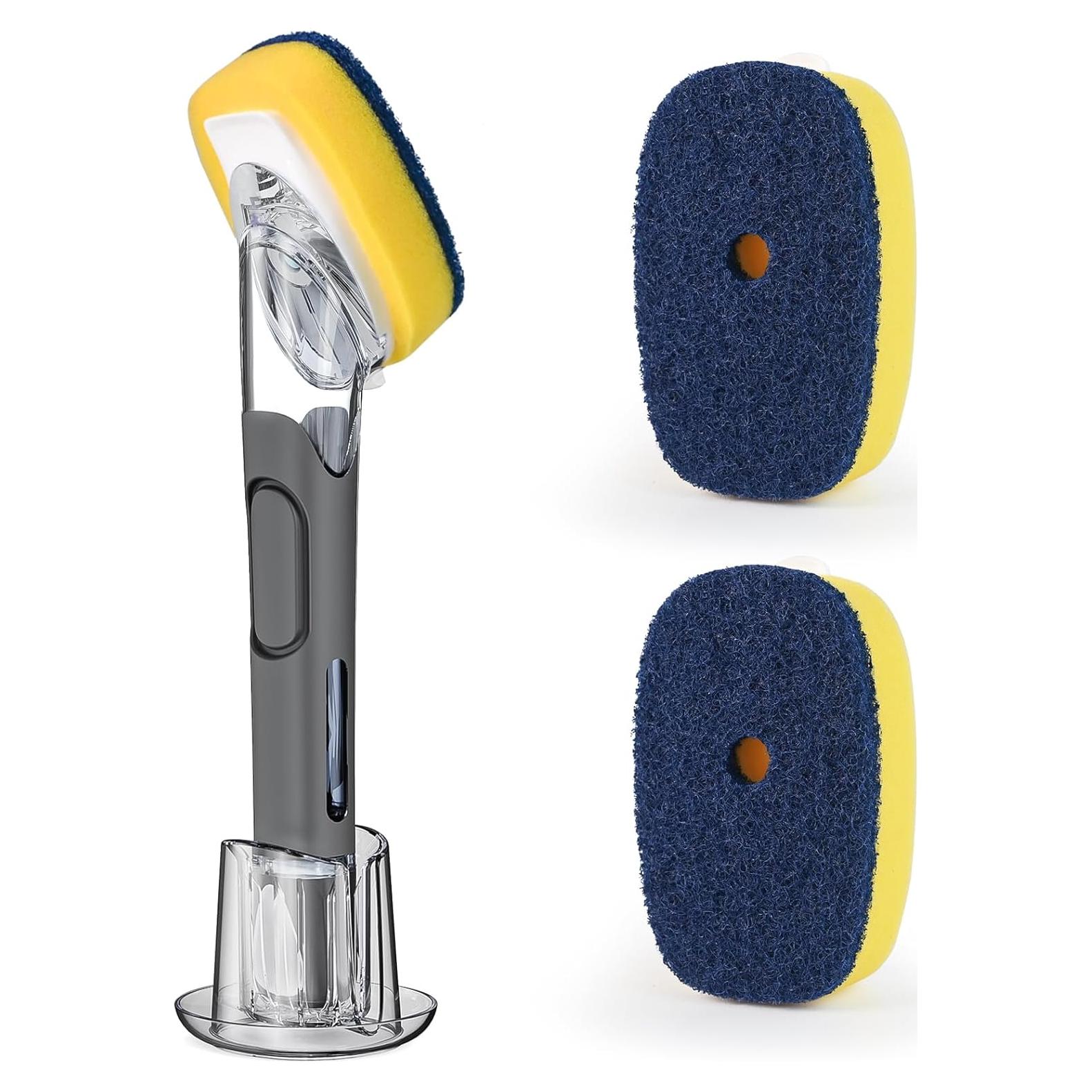 Juego de cepillo para platos RIMAY con dispensador de jabón y 2 recambios