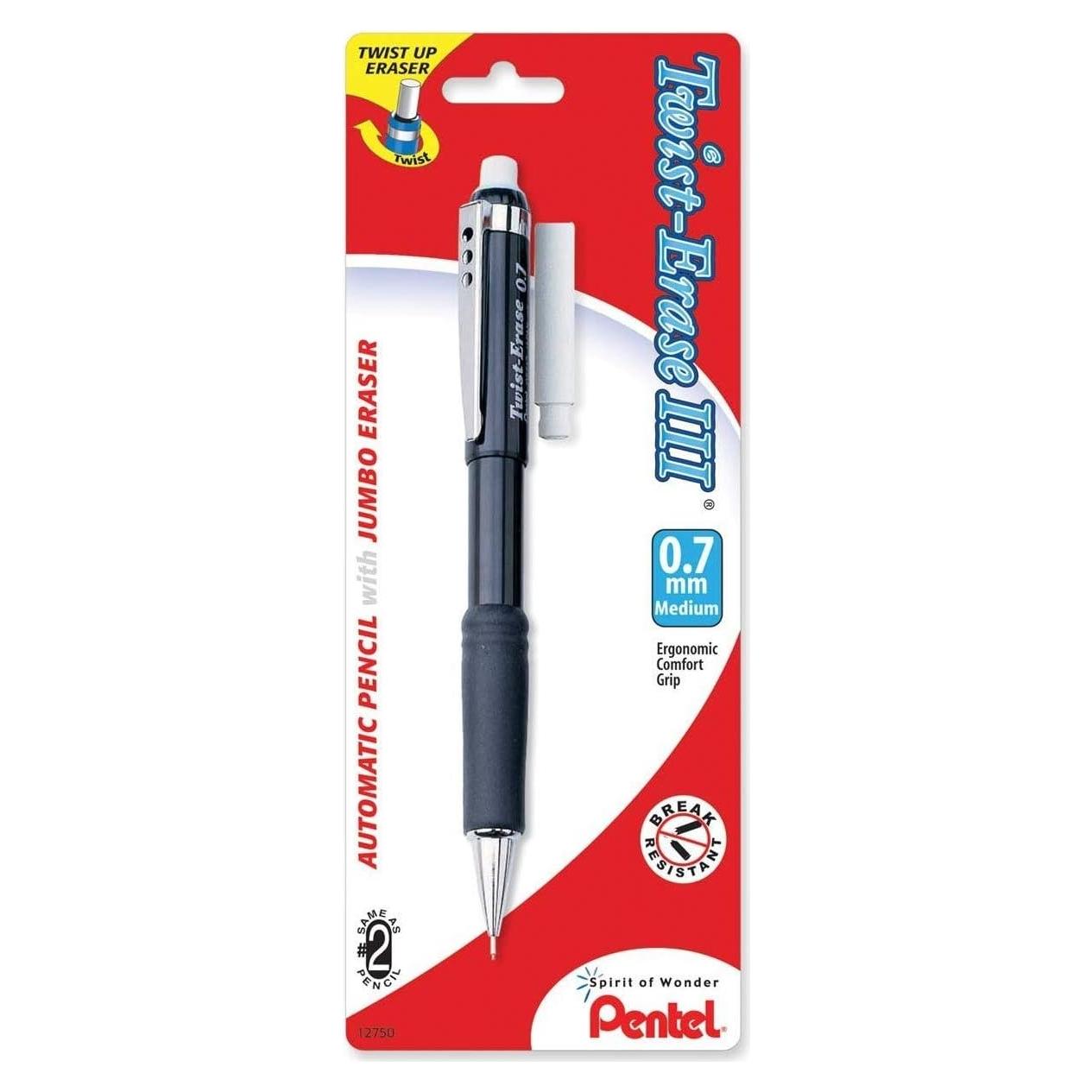 Lápiz Automático Pentel Twist-Erase III 0.7mm con Borrador