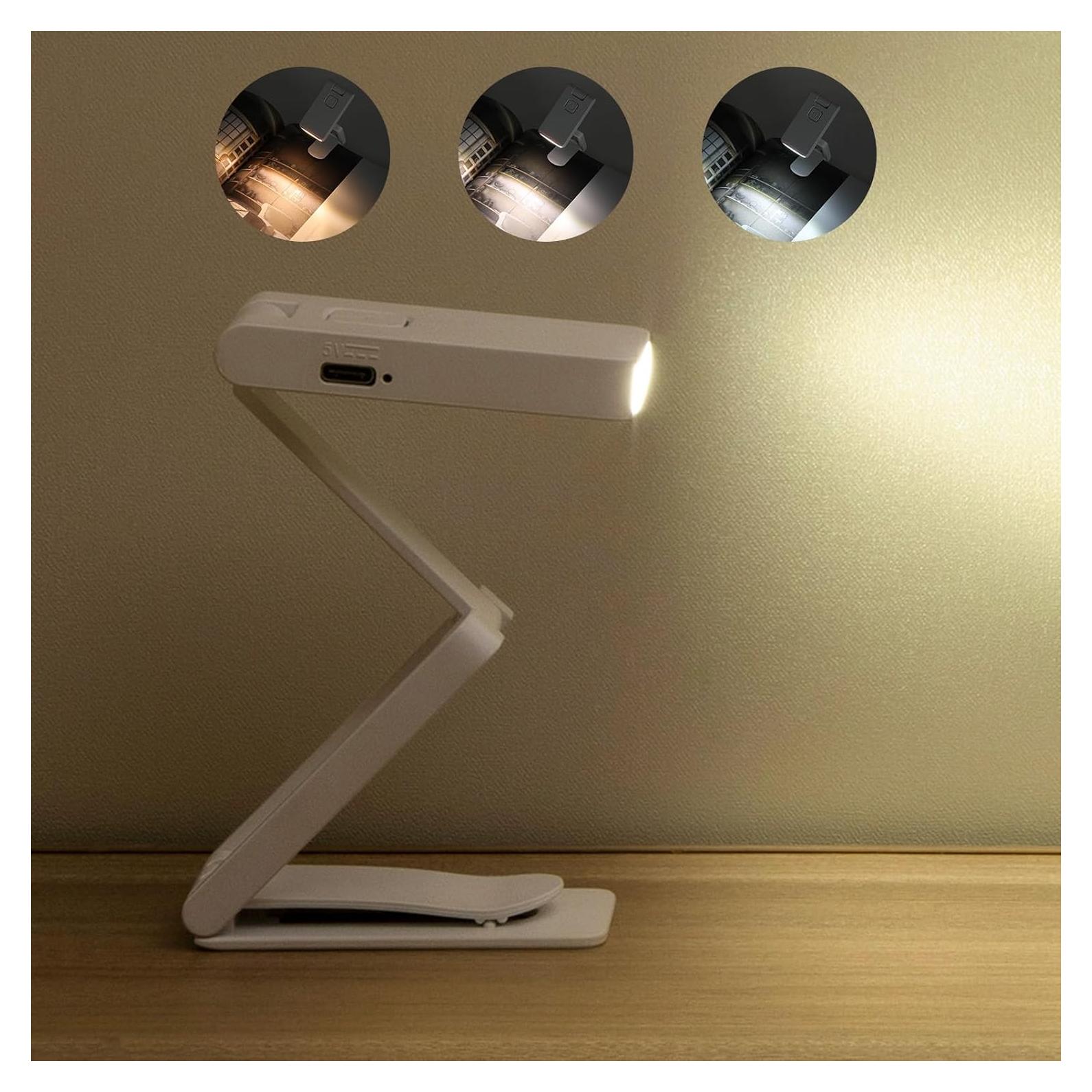 Lámpara de lectura recargable ZKLiLi con clip LED 3 colores