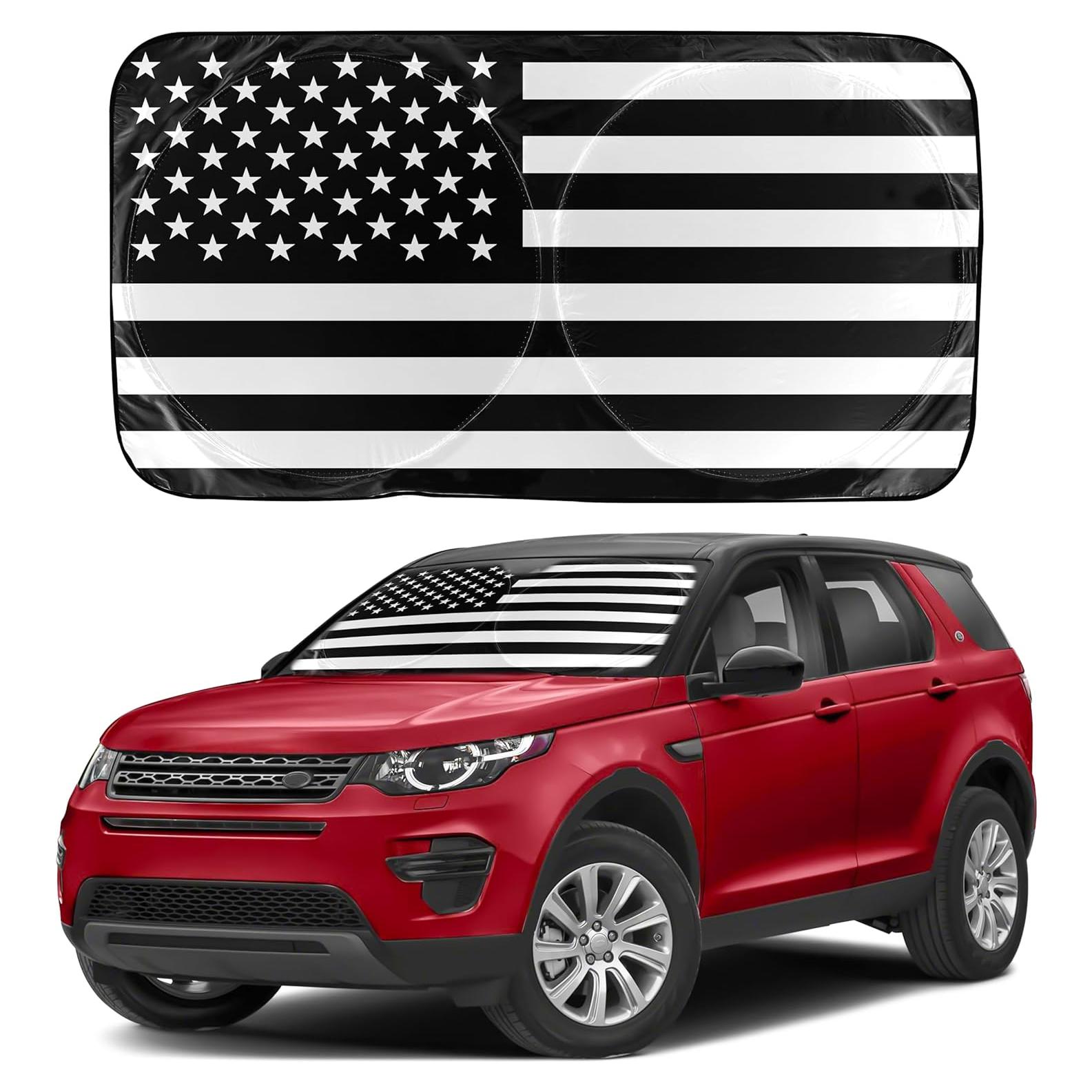 Sombra Solar EcoNour para Parabrisas Mediana - Bandera Americana B&W