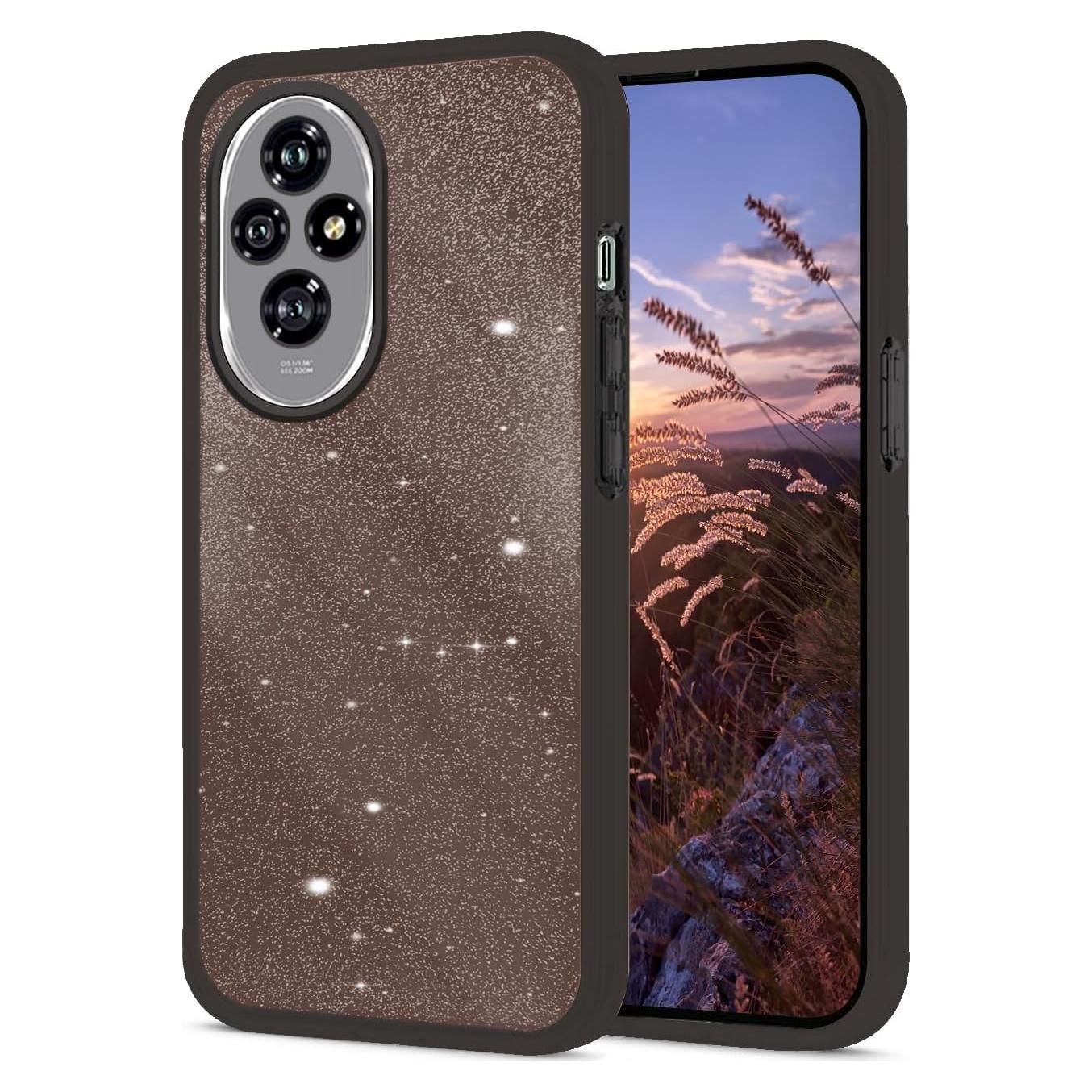 Funda clara con brillo Hlgcokro para Honor 200 - Negro