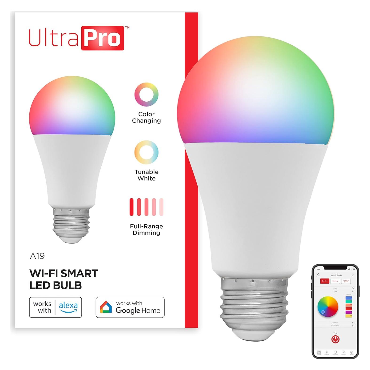Bombilla LED Inteligente Wi-Fi UltraPro A19 60W RGB Regulable