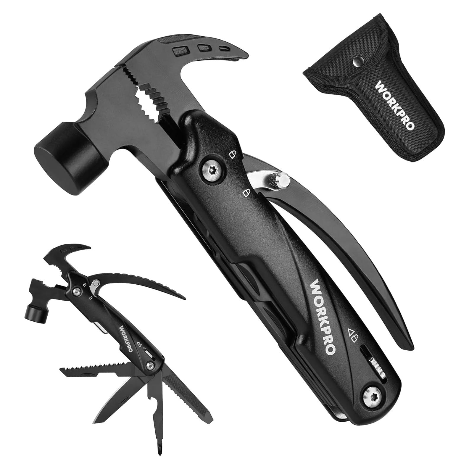 WORKPRO Multiherramienta 12 en 1 con Martillo y Funda