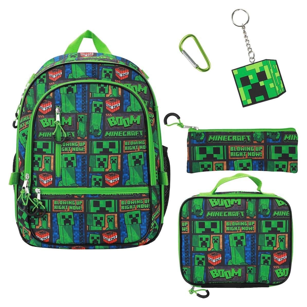 Mochila Unisex para Niños BIOWORLD Minecraft 40.64 cm Verde