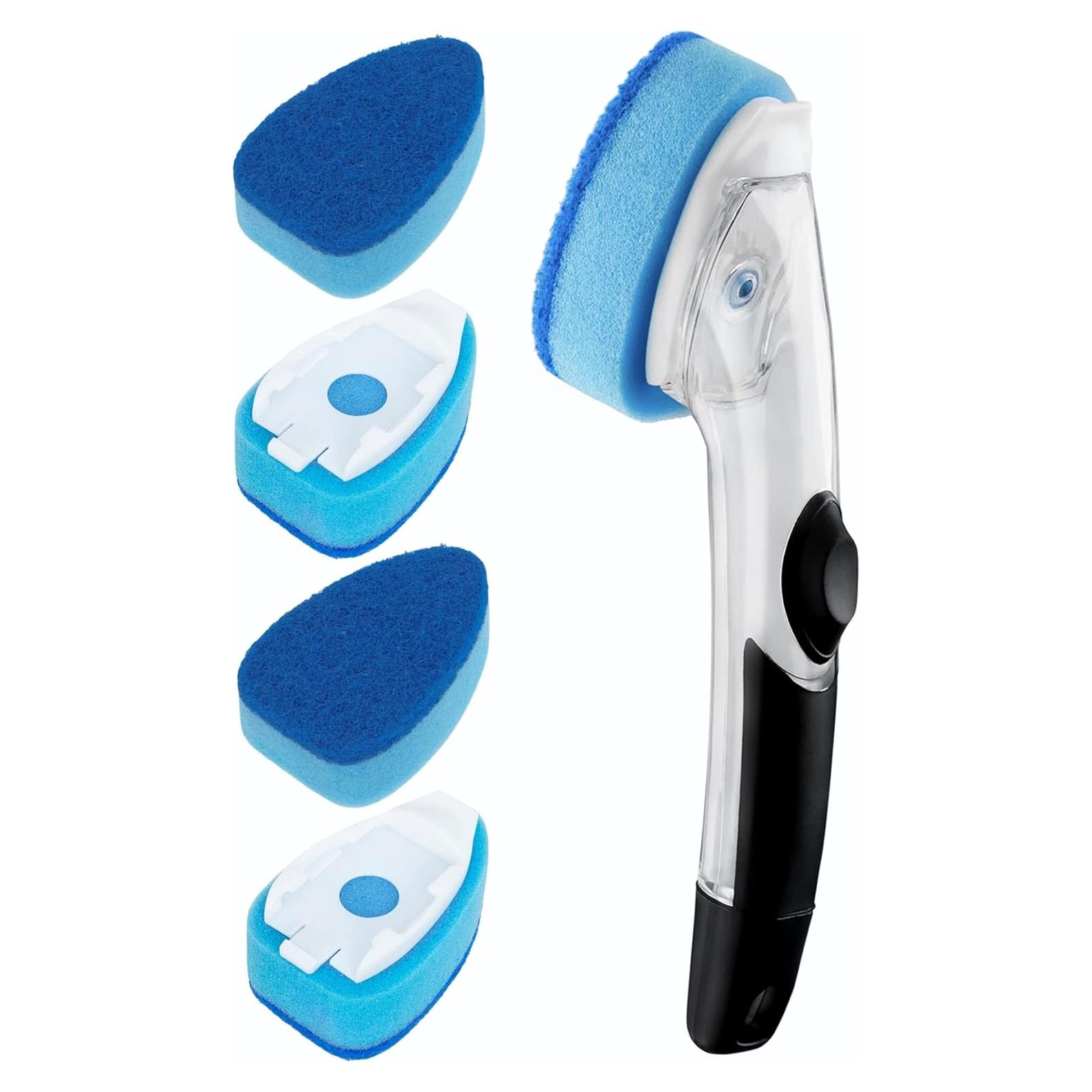 Esponja de Platos HELIME con Dispensador y 5 Recambios Azul