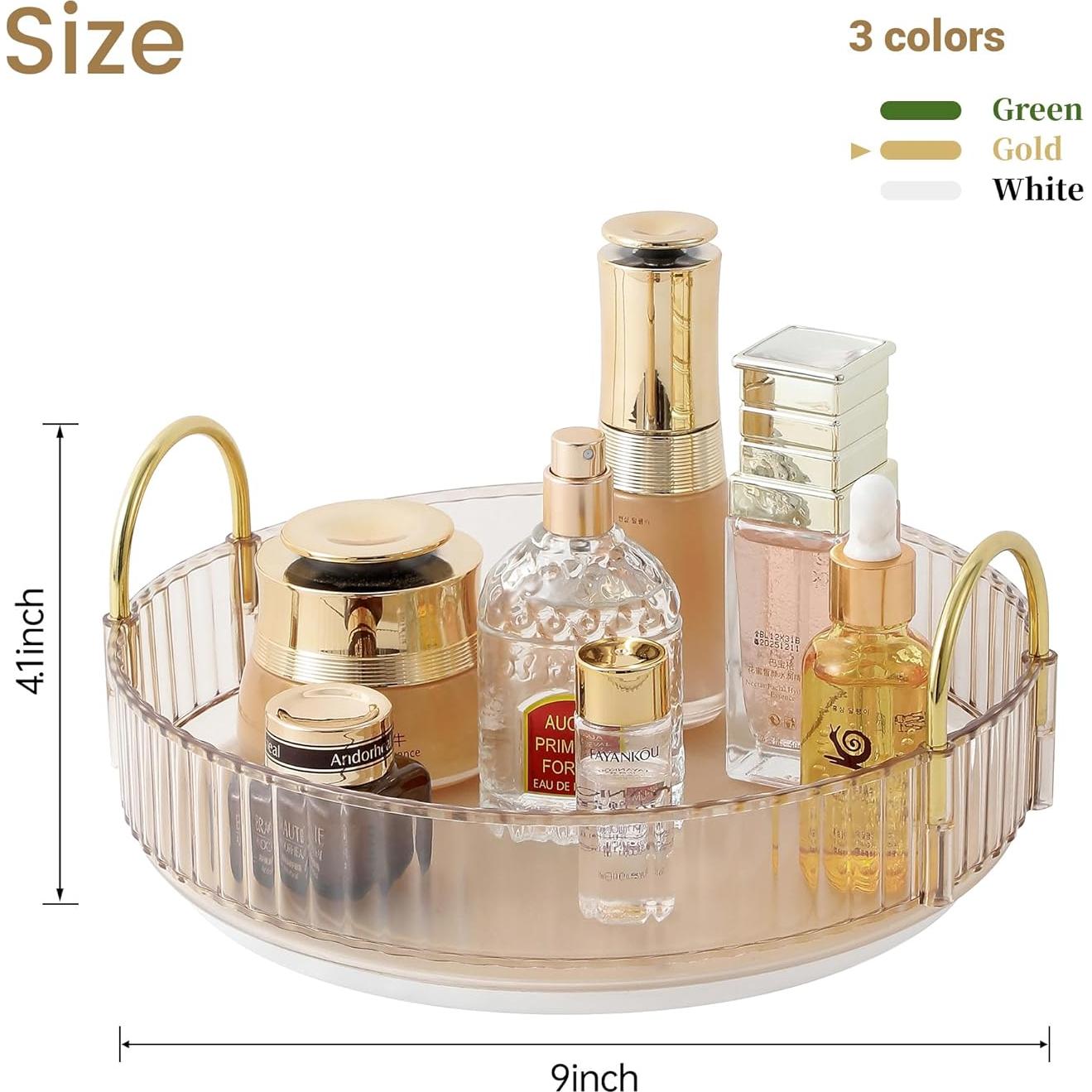 Organizador de Maquillaje Rotatorio 360 Aveniee Dorado 1 Nivel