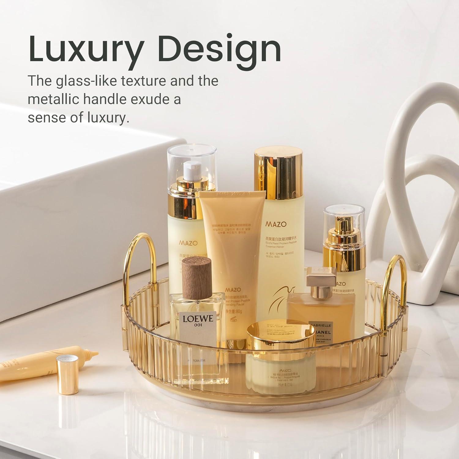 Organizador de Maquillaje Rotatorio 360 Aveniee Dorado 1 Nivel