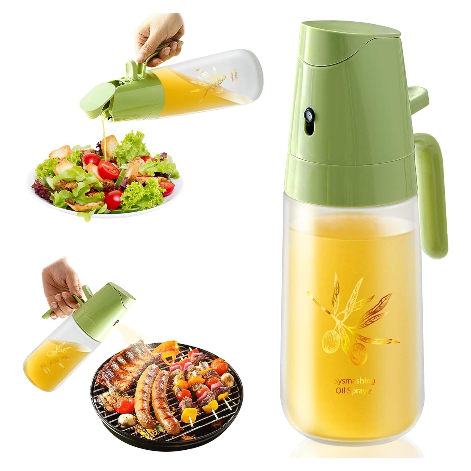 Dispensador y pulverizador de aceite Sysmashing 500ml Verde