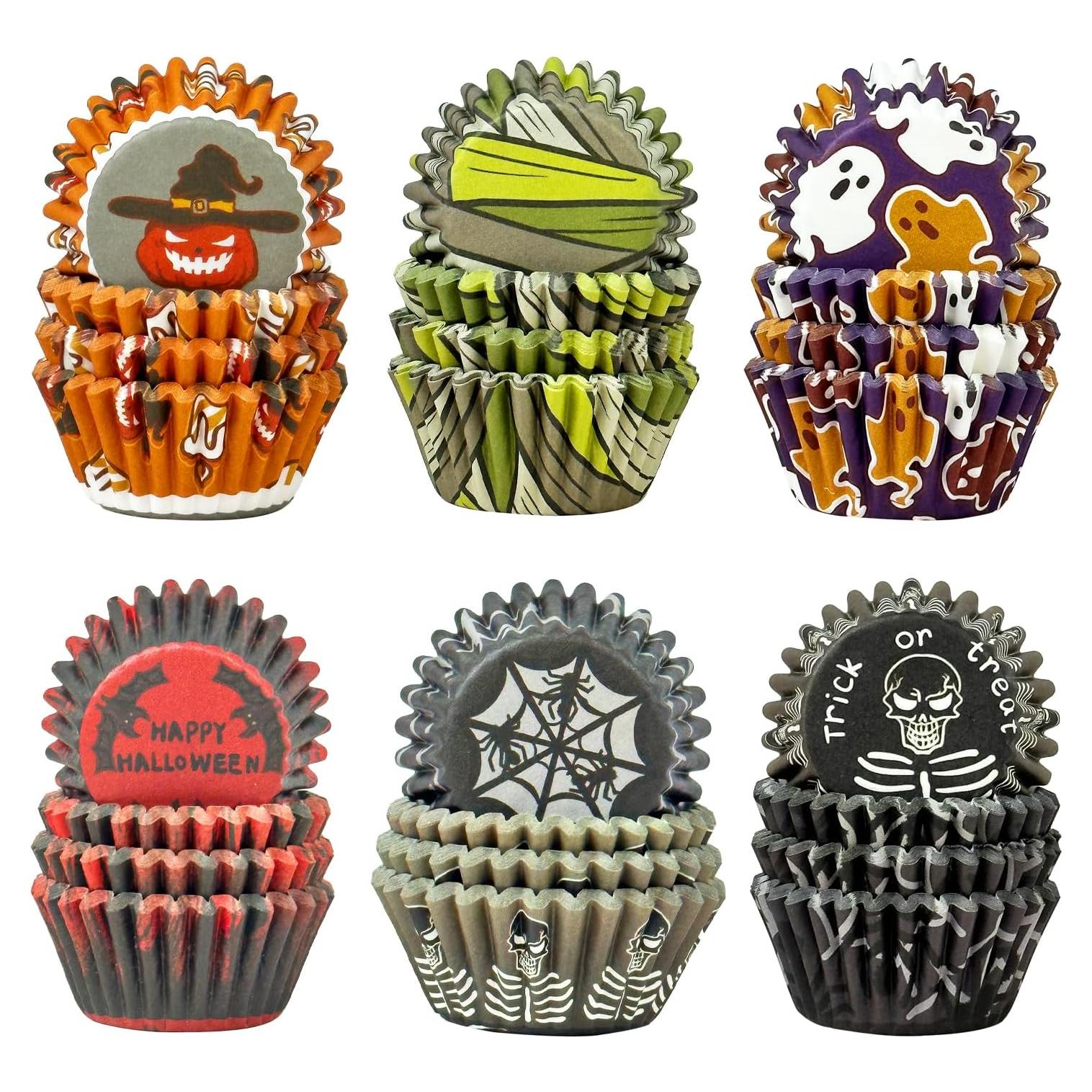 Forros de Cupcake Halloween Qiqee 300 Cuentas Mini 3.17cm