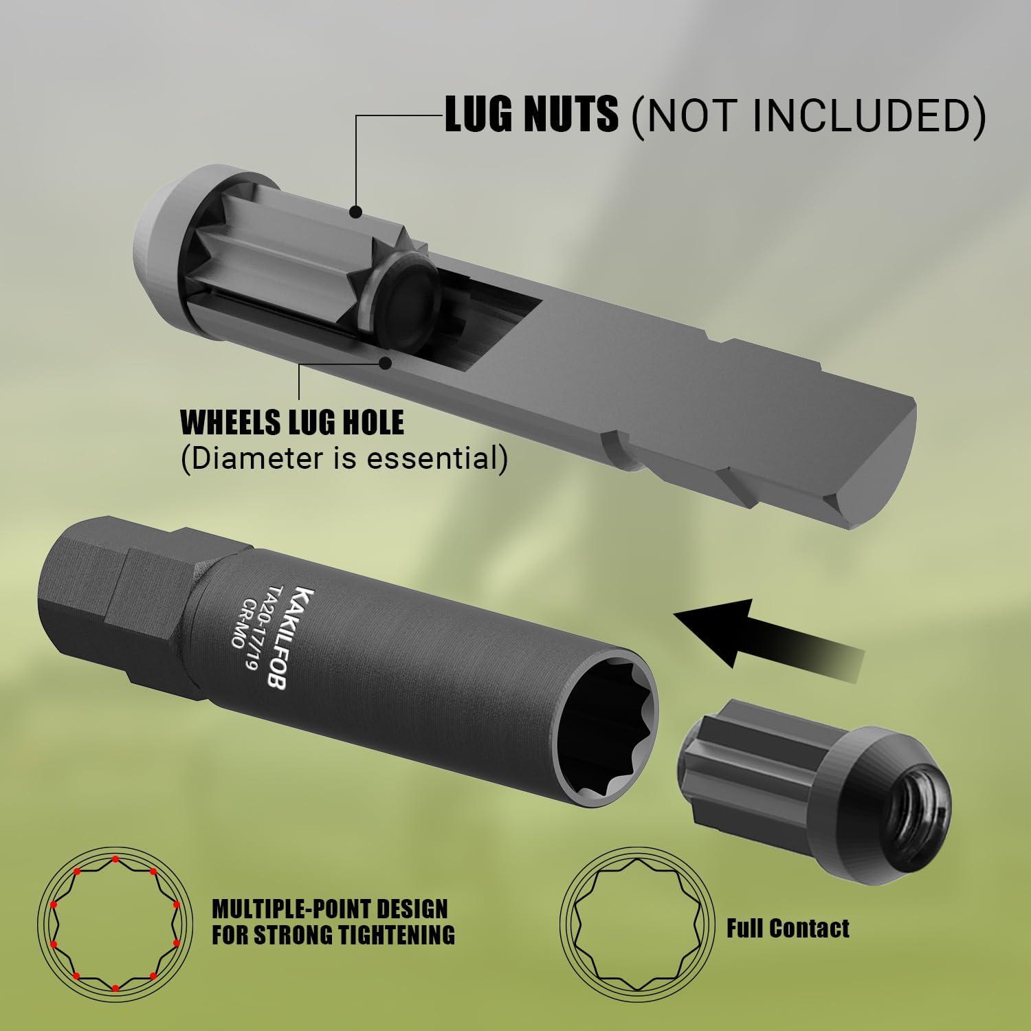 Enchufe de Tuerca de Spline 10 Puntos KAKILFOB 17mm 19mm