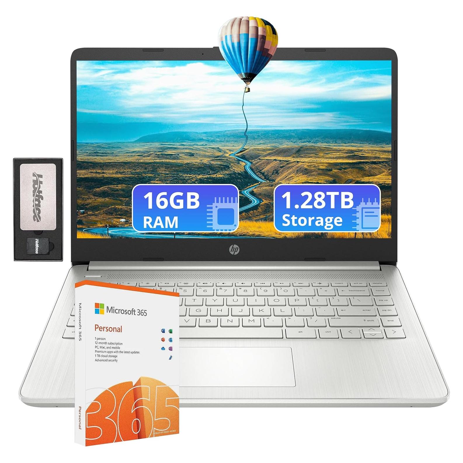 Laptop HP Stream 14" Plata | 16GB RAM | 1.28TB Almacenamiento | Intel 4 Núcleos | Windows 11