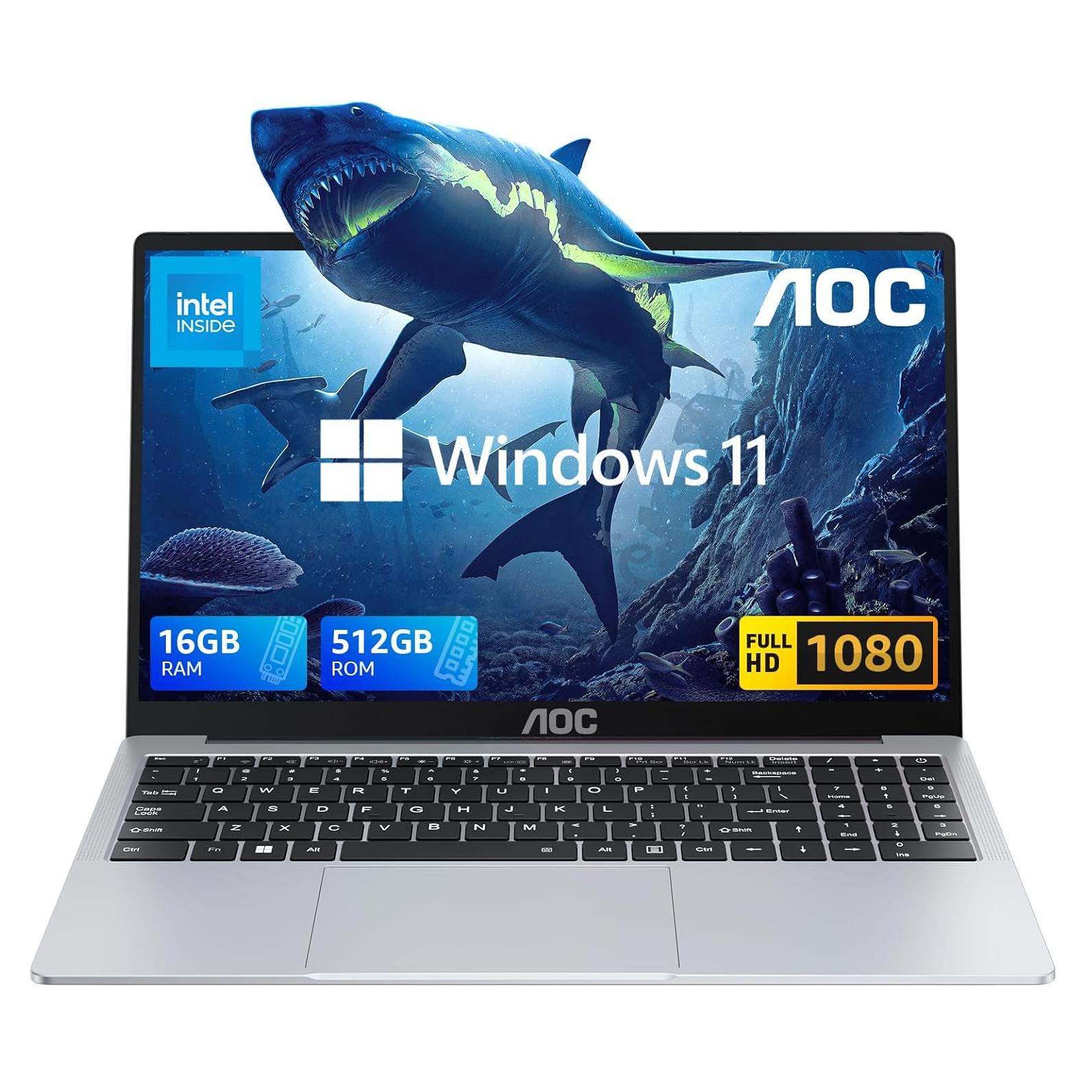 Laptop AOC TX15 15.6" FHD Intel N150 16GB RAM 512GB SSD