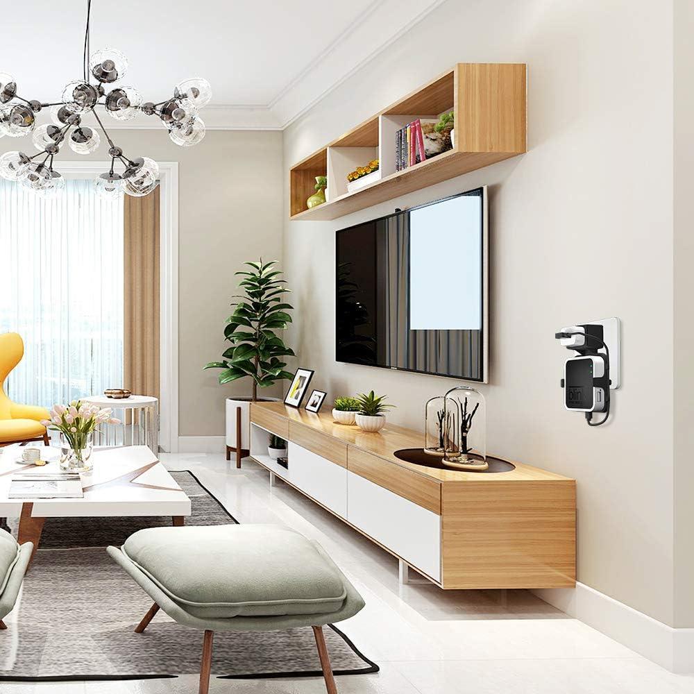 Outlet Wall Mount for Blink Sync Module 2,Simple Mount Bracket Holder for All-New Blink Outdoor and All-New Blink Indoor Home Security Camera with Easy Mount Short Cable（1Pack,Black）