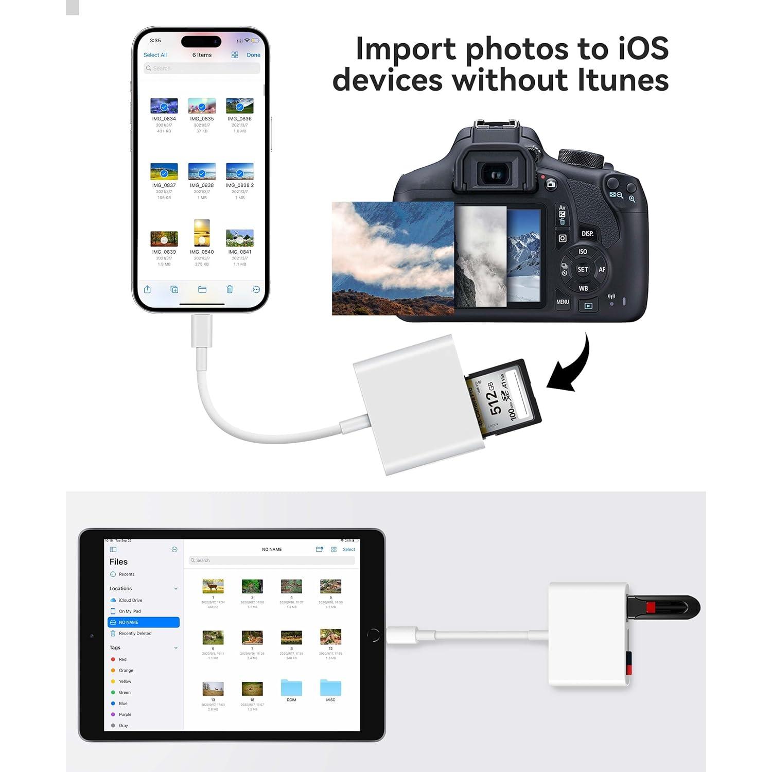 Lector de Tarjetas SD AkHolz para iPhone y iPad USB-C