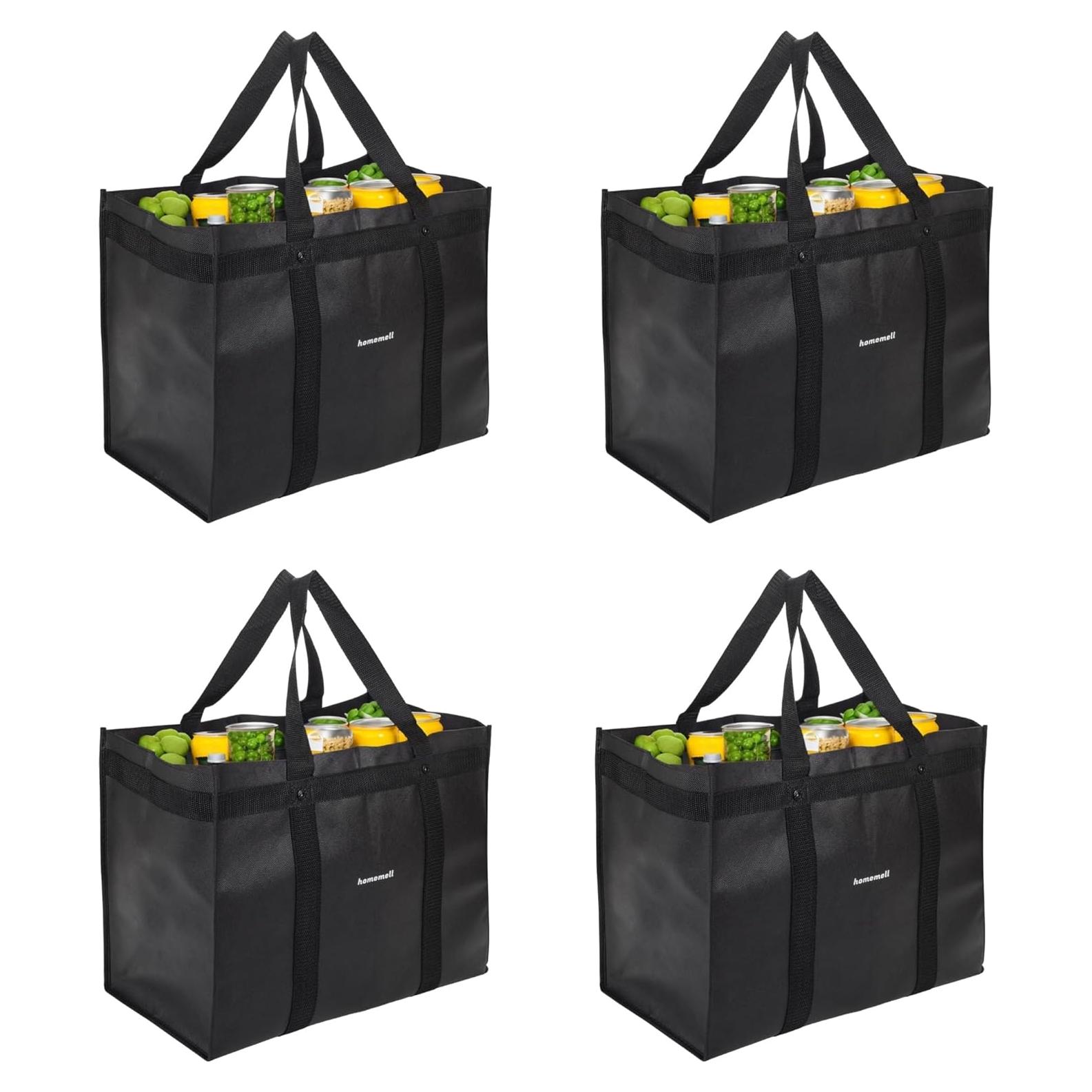 Bolsas de Compras Reutilizables Homemell, Paquete de 4, 45.36 kg