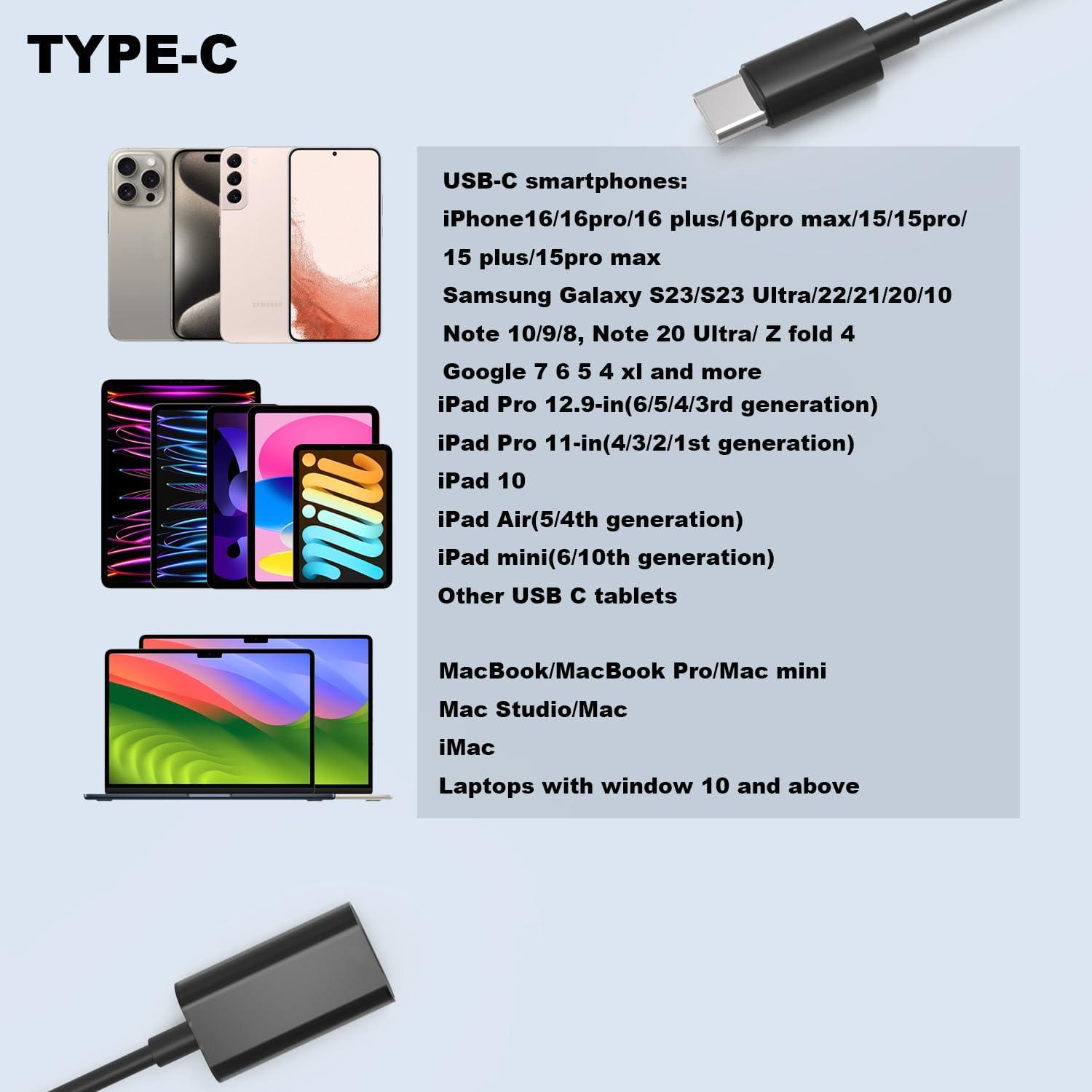 Adaptador USB C QXWY para Auriculares Lightning y Carga