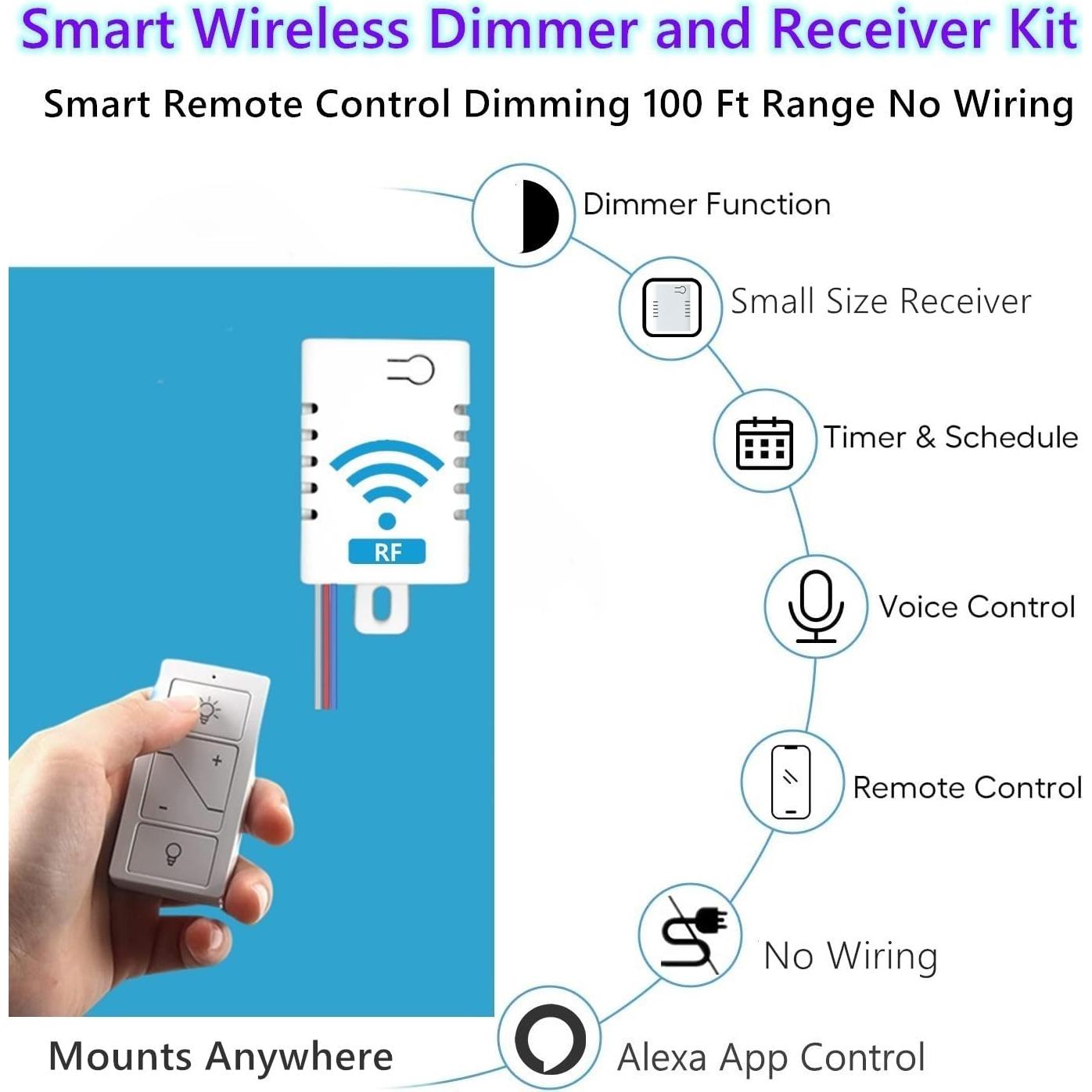 Interruptor de Luz Inalámbrico Inteligente Nexete con Receptor